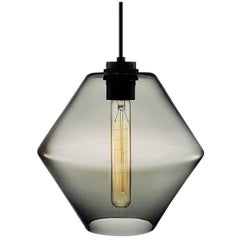 Trove Gray Handblown Modern Glass Pendant Light, Made in the USA