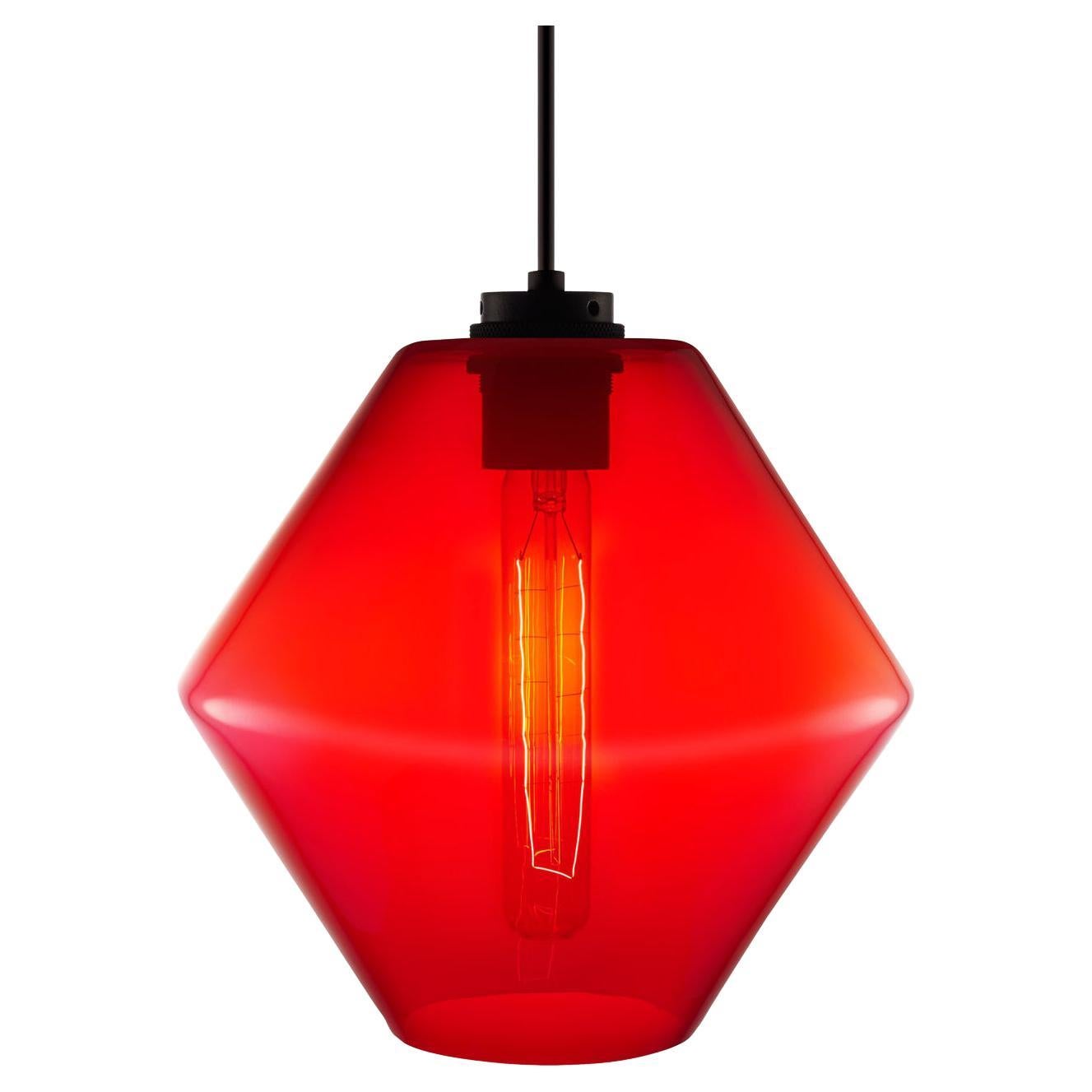 Trove Tulip Handblown Modern Glass Pendant Light, Made in the USA For Sale