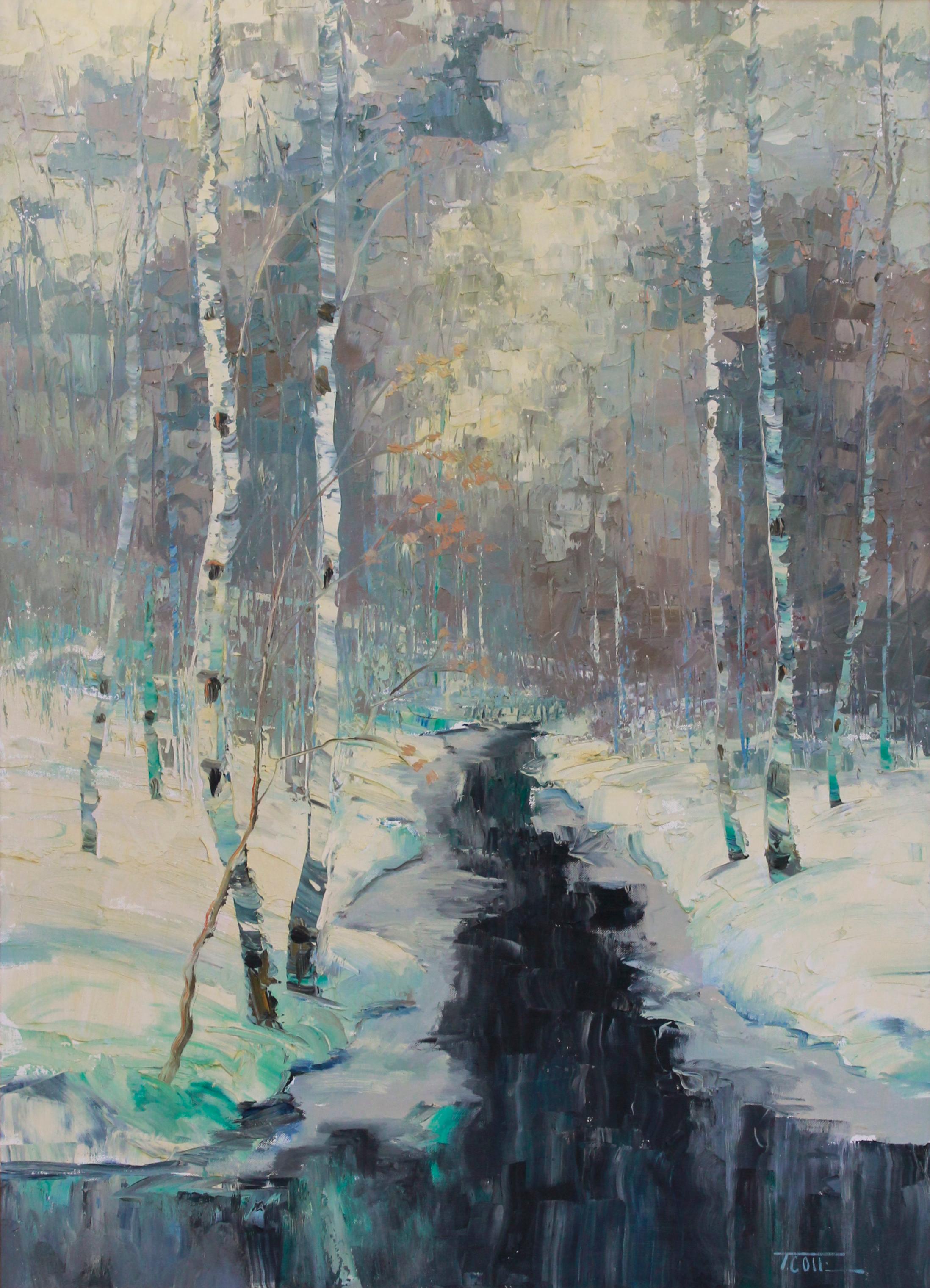 A Winter - Impressionnisme Painting par Troy Collins