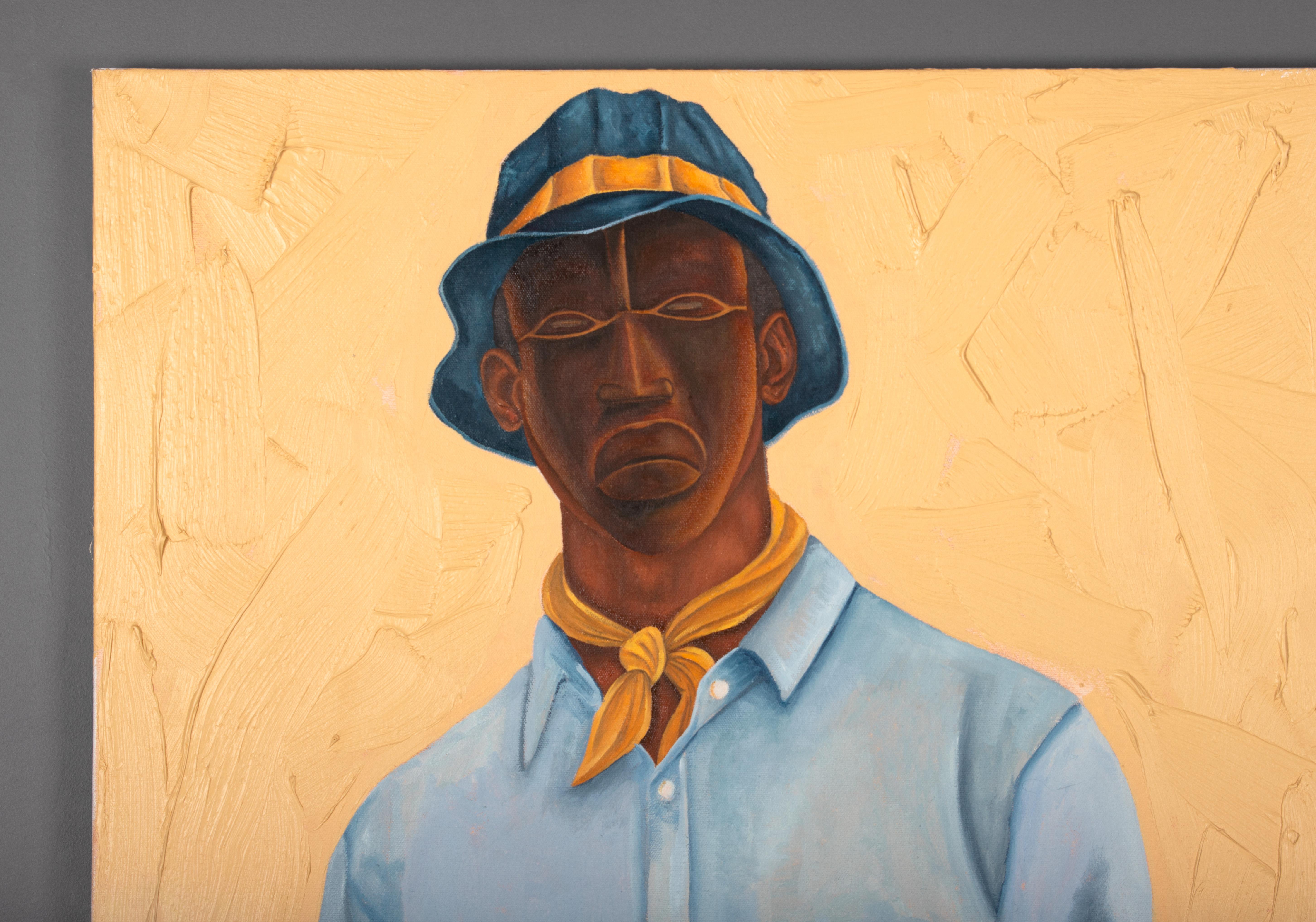 „Brothers Keeper“, Ölgemälde, 2022 (Beige), Figurative Painting, von Troy Jones