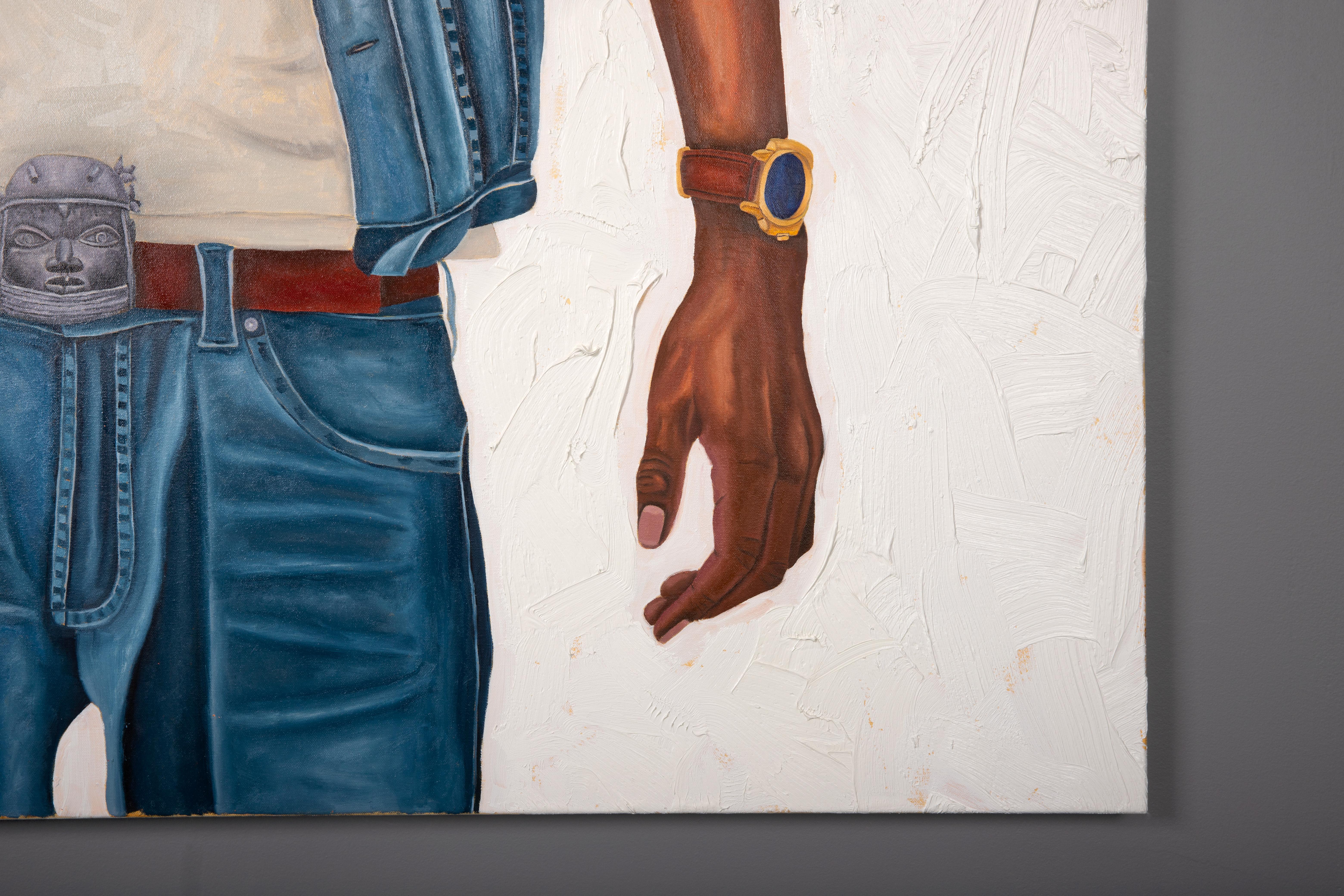 'Salute' Unique work, 2023 is half signed by the Artist on verso.

Troy Jones (b. 1974) is a contemporary artist born and raised in Jersey City, New Jersey. He lives and works in Jersey City and New York City. Since receiving his Bachelor's Degree