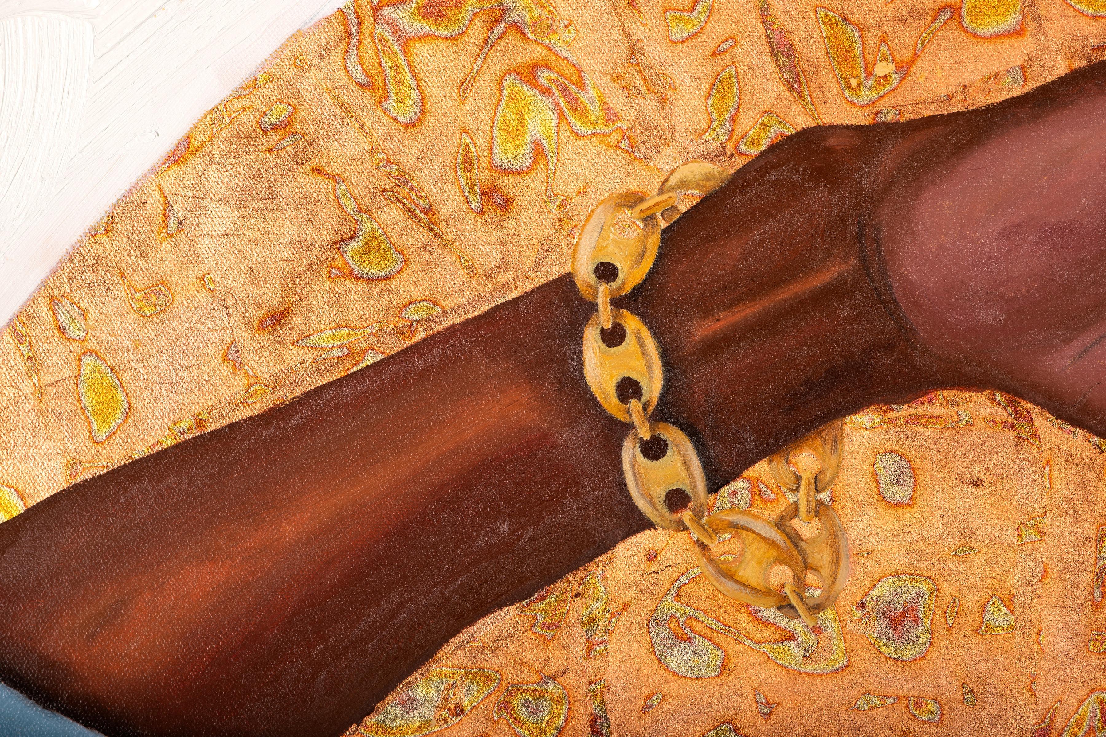 'Salute' Oil Painting with Variegated Leaf, 2023 For Sale 1
