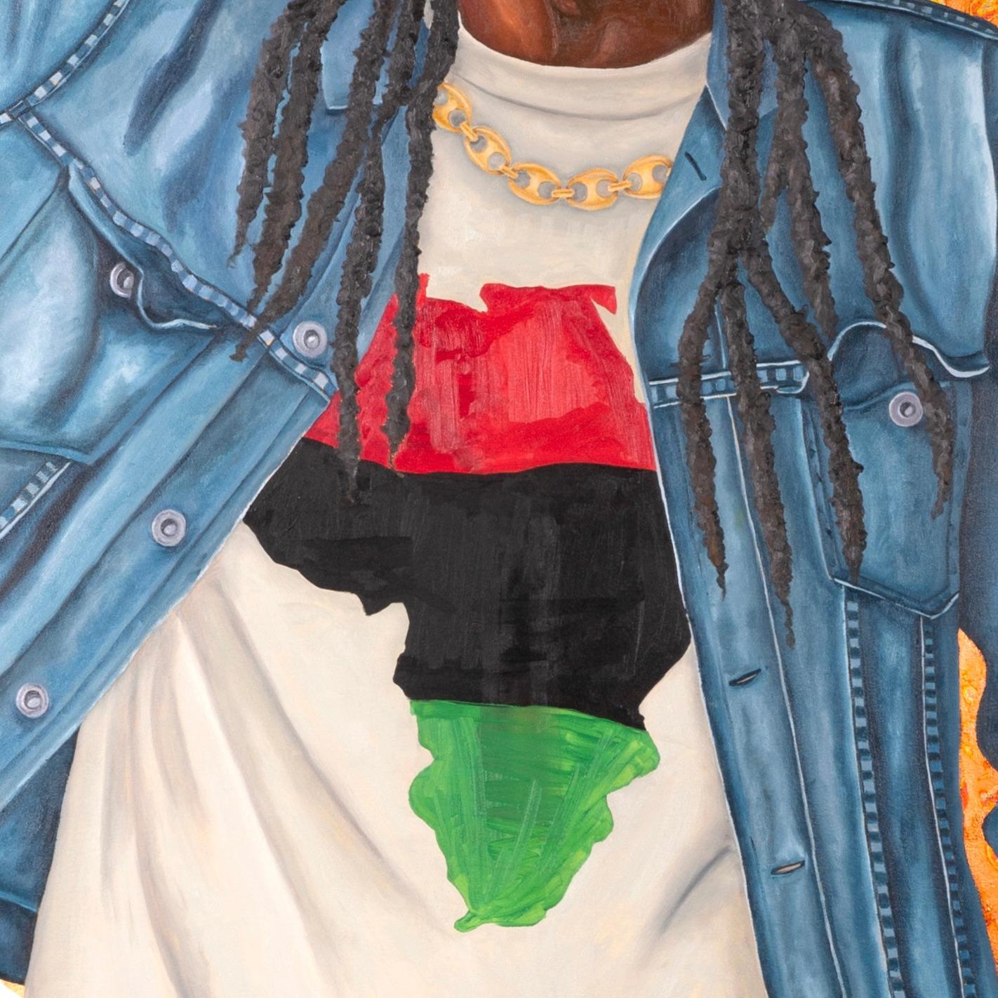 'Salute' Oil Painting with Variegated Leaf, 2023 For Sale 5