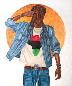 'Salute' Oil Painting with Variegated Leaf, 2023
