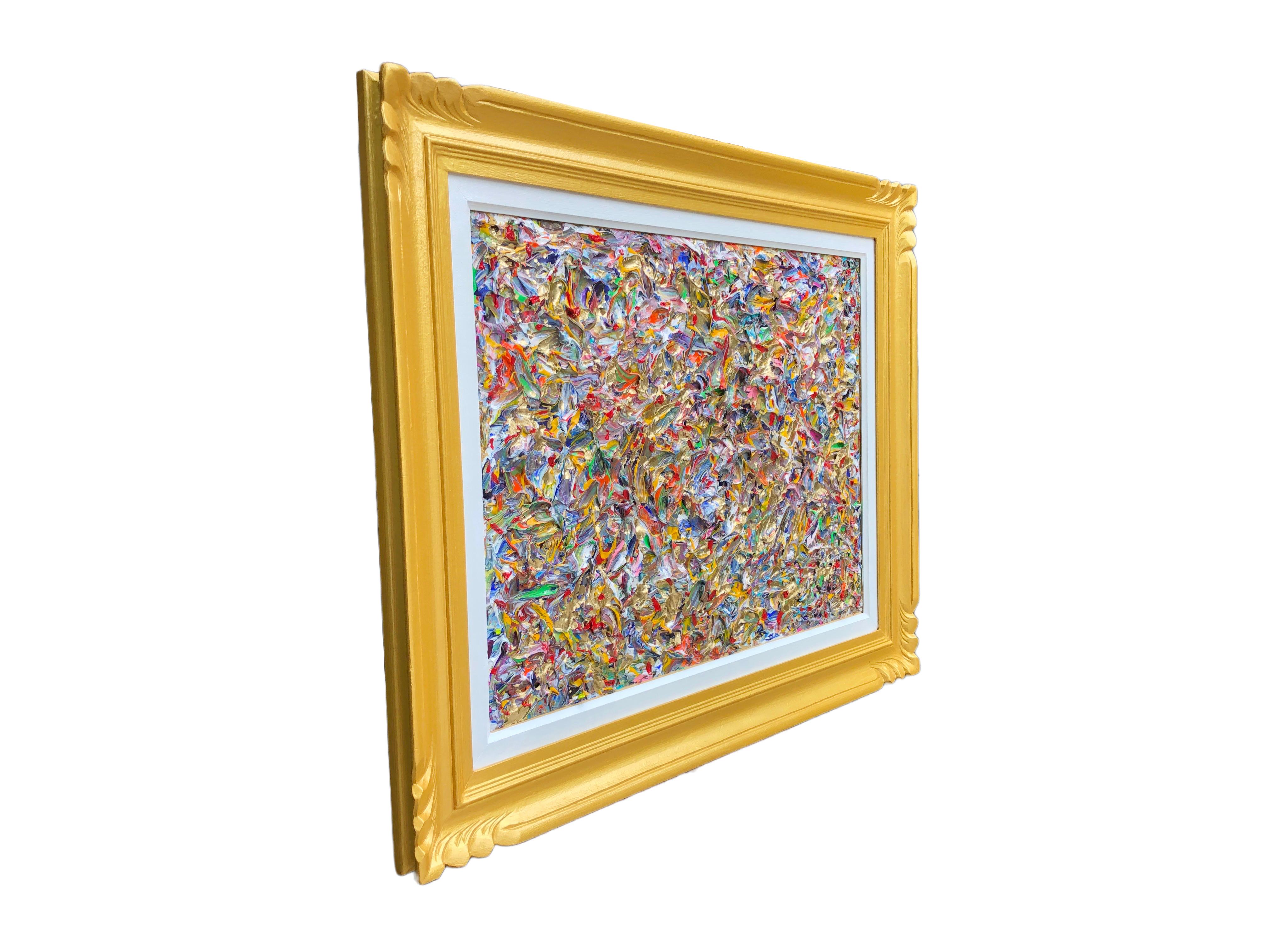 Revelation By Troy Smith With Gilt Frame Fine Abstract Art - Brown Abstract Painting by Troy Smith Studio