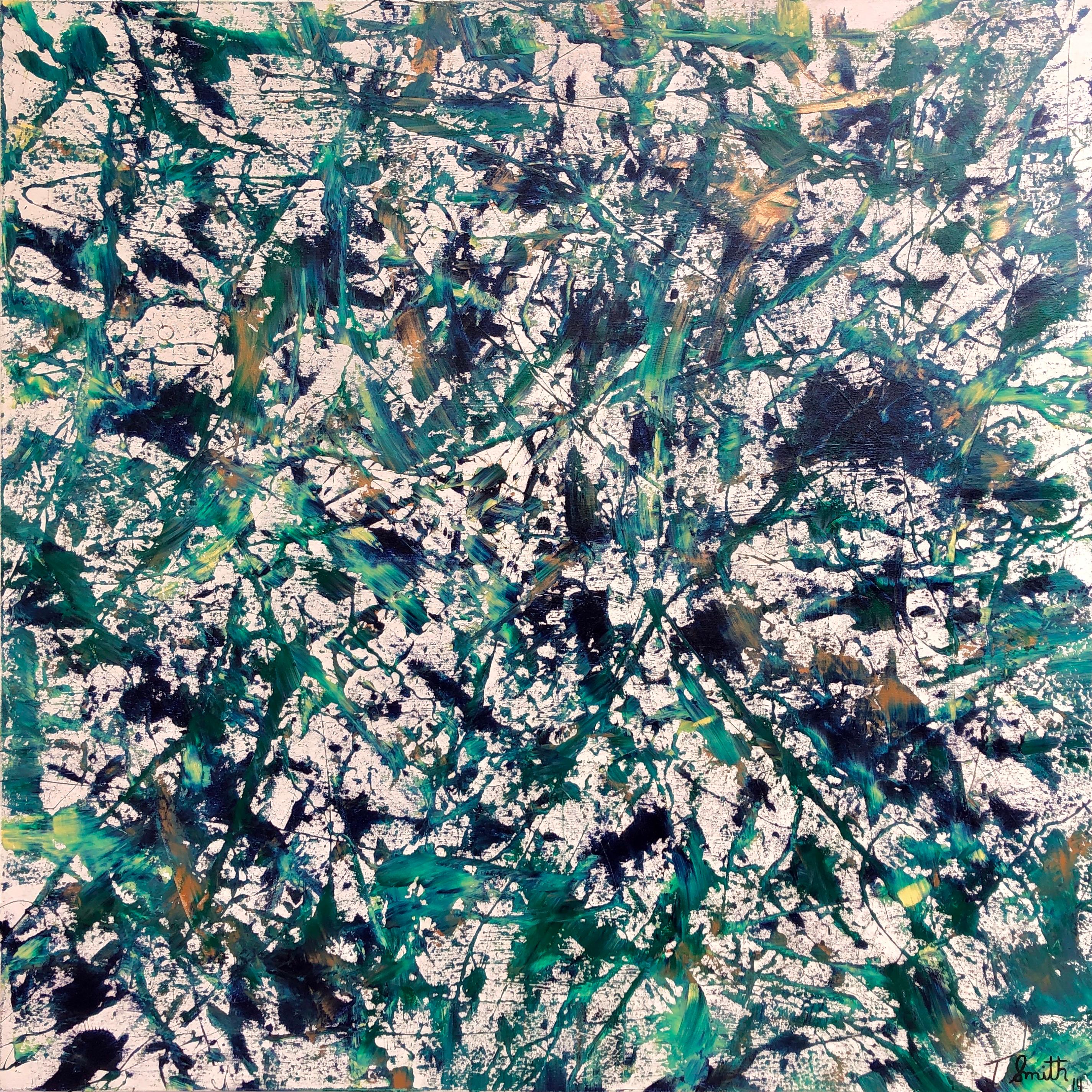 Emerald Sky By Troy Smith Fine Art Abstract Art - Painting by Troy Smith Studio