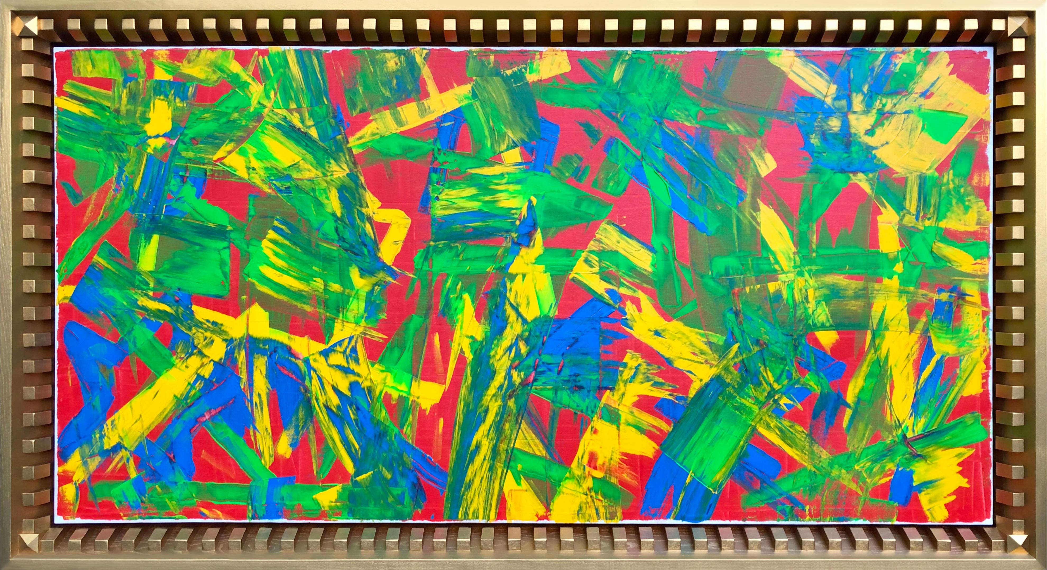 Troy Smith Studio Abstract Painting - Finding Paradise By Troy Smith With Gilt Frame Fine Art Abstract Art