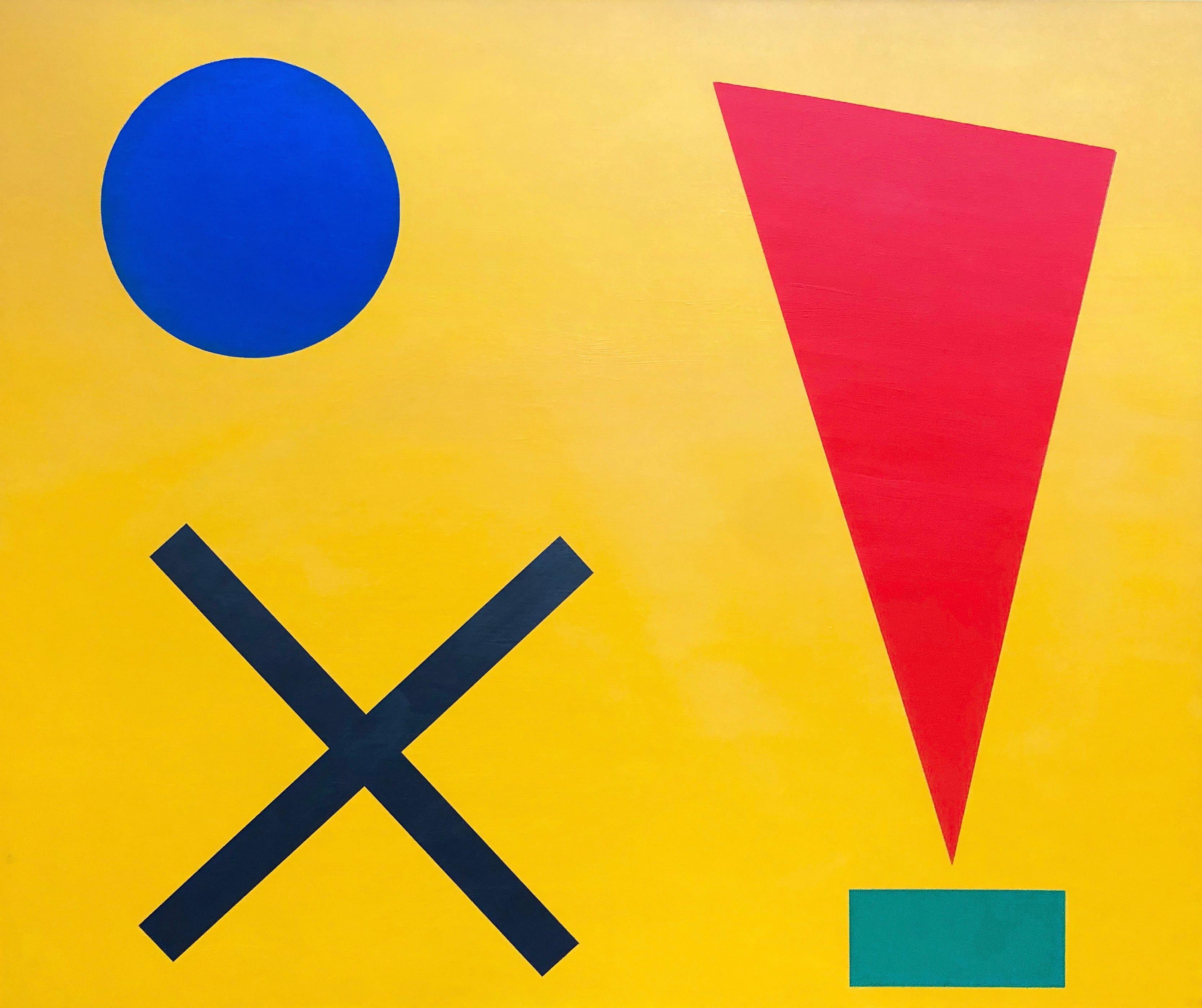 X-Marks The Spot By Troy Smith Fine Art Abstract Geometric - Painting by Troy Smith Studio