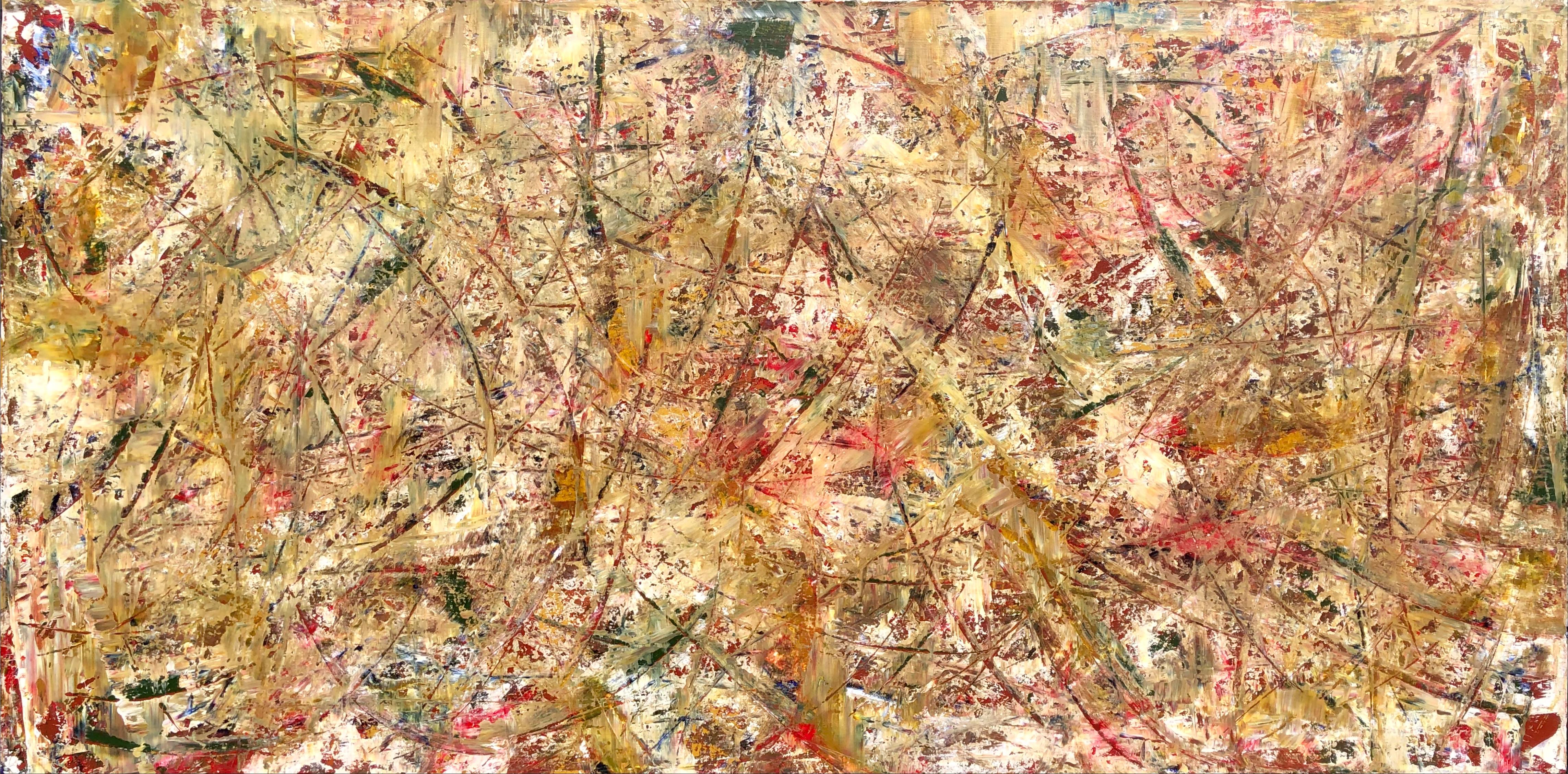Awakening Abstract Painting, Acrylic on Canvas, Signed, 21st Century, Unframed