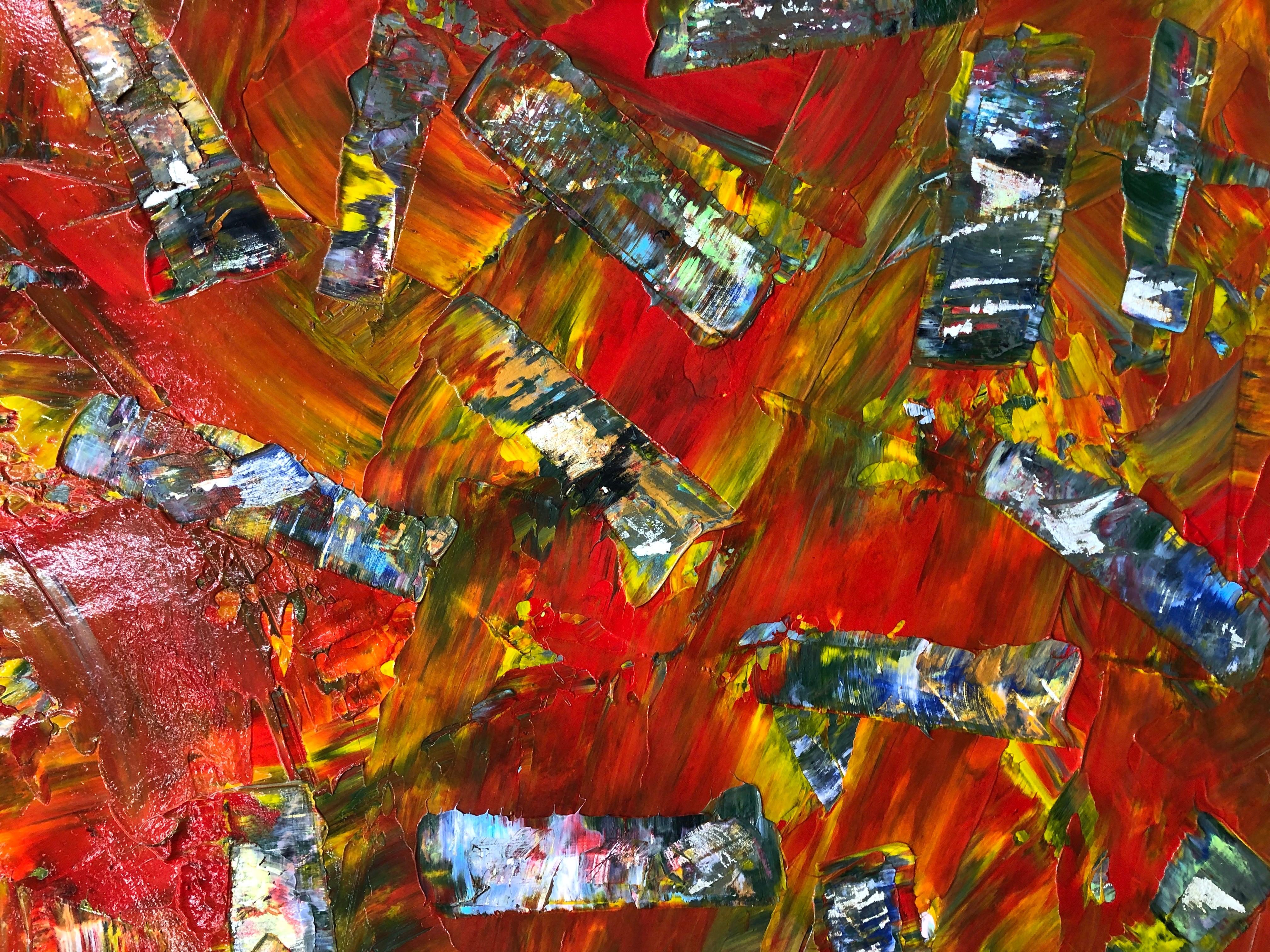 Contemporary Acrylic Painting Burning Ember On Canvas For Sale 9