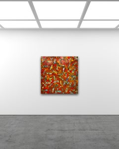 Peinture acrylique contemporaine Braise ardente sur toile