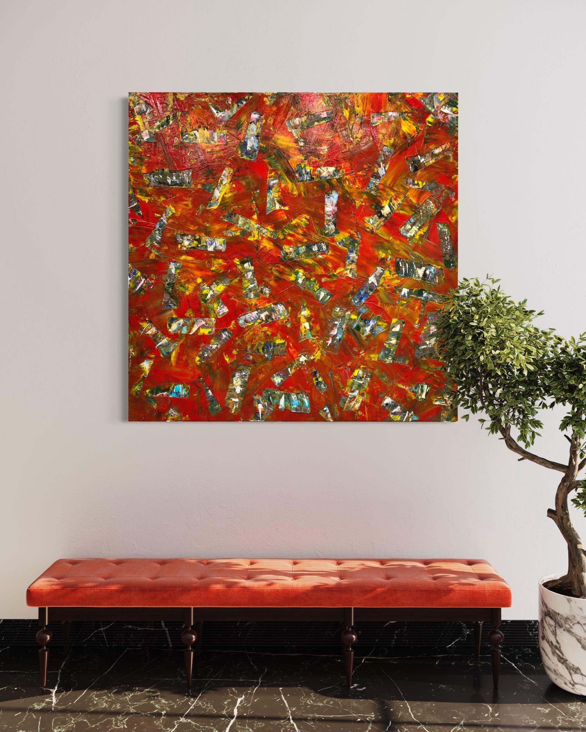 Contemporary Acrylic Painting Burning Ember On Canvas For Sale 3