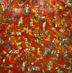Contemporary Acrylic Painting Burning Ember On Canvas