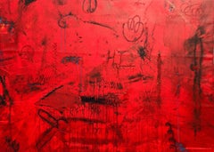 Contemporary Red Painting Primitive Power By Troy Smith