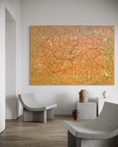 Draw The Line Abstract Painting, Acrylic on Canvas, 60x84 inch, Large, Unframed