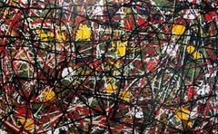 Into The Jungle Abstract Painting, Acrylic on Canvas, 78 x 49 Inch, 2018, Large