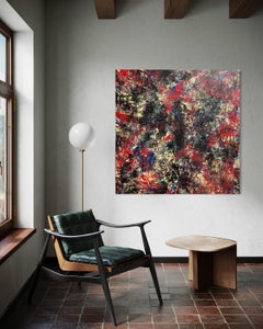 Into The Ether Abstract Painting, Impasto Technique, 48x48 Inches, Unframed