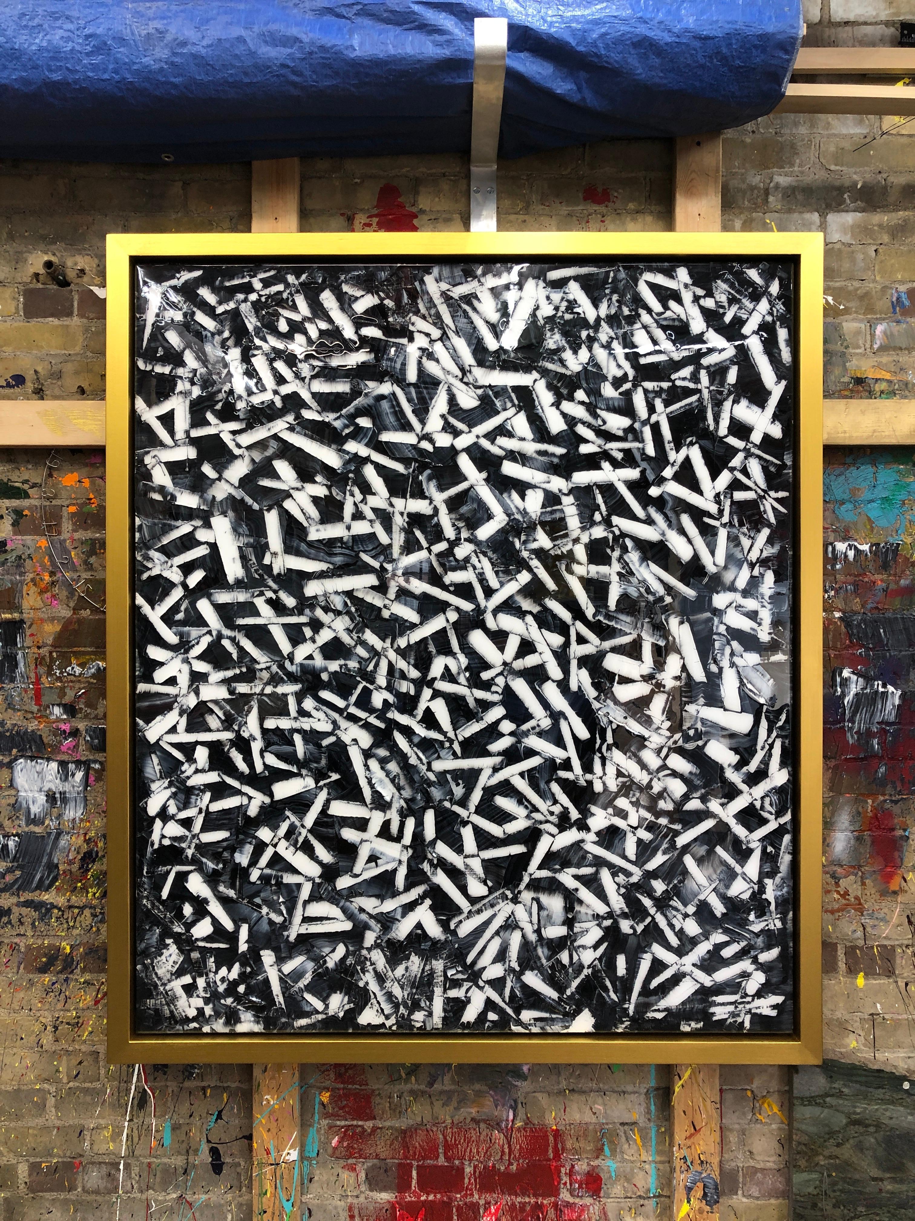 Organized Chaos di Troy Smith Acrilico su pannello di betulla con resina epossidica - Painting di Troy Smith Studio