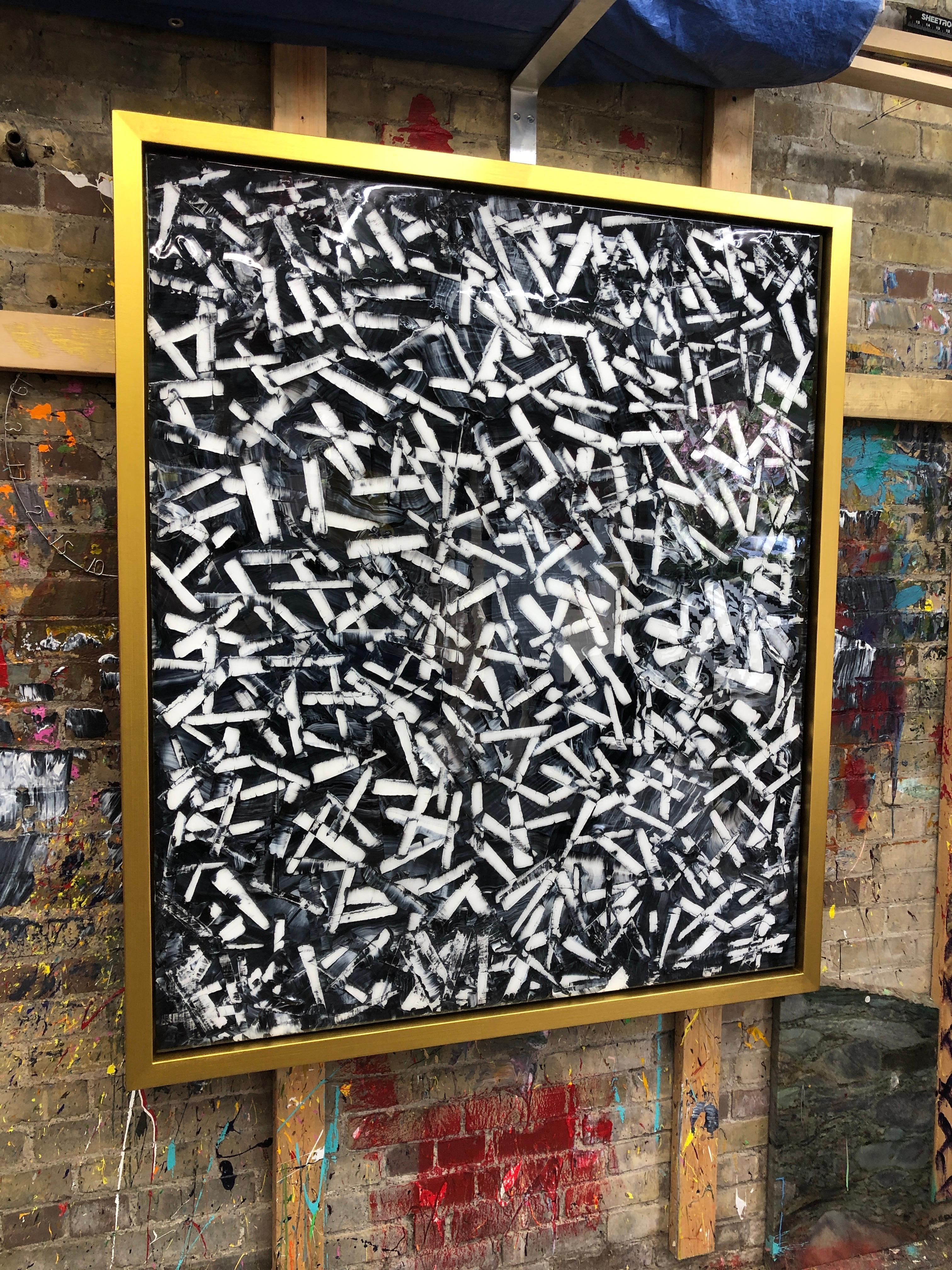 Organized Chaos di Troy Smith Acrilico su pannello di betulla con resina epossidica - Painting Astratto di Troy Smith Studio