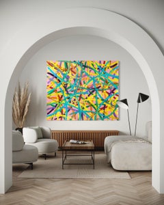 Tropical Dreams Acrylic Painting, Abstract Art, 60x72 Inches, Large, Unframed