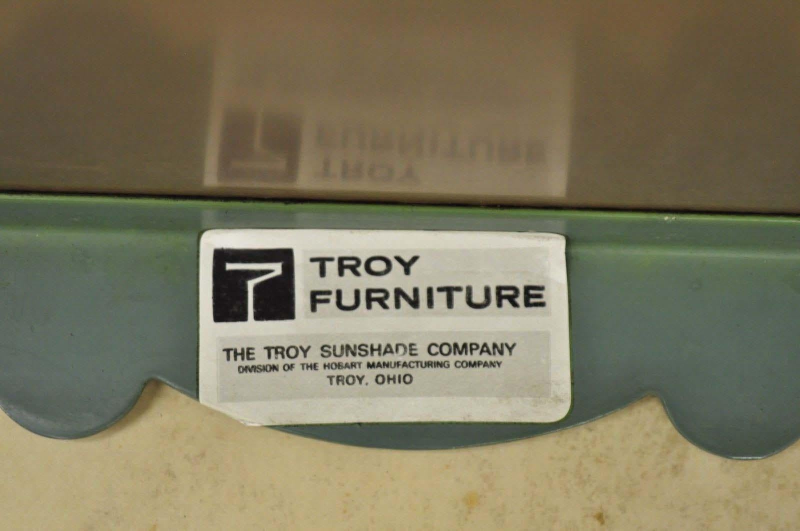 Troy Sunshade Hollywood Regency Curule X-Frame Aluminum Patio Side Tables - Pair For Sale 6