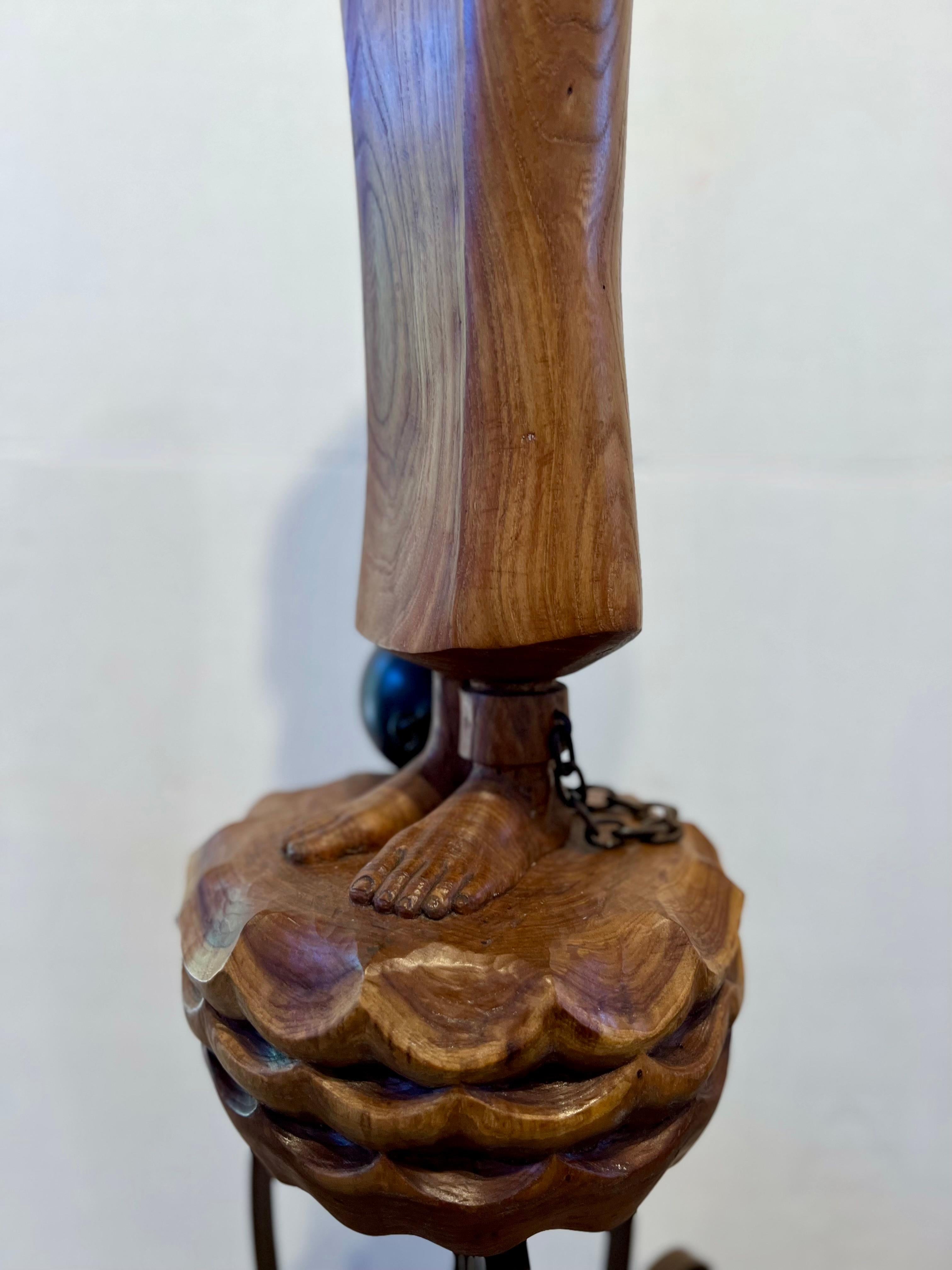 A Shattered Heart, sculpture by Troy Williams, wood, gold leaf, steel, female For Sale 6