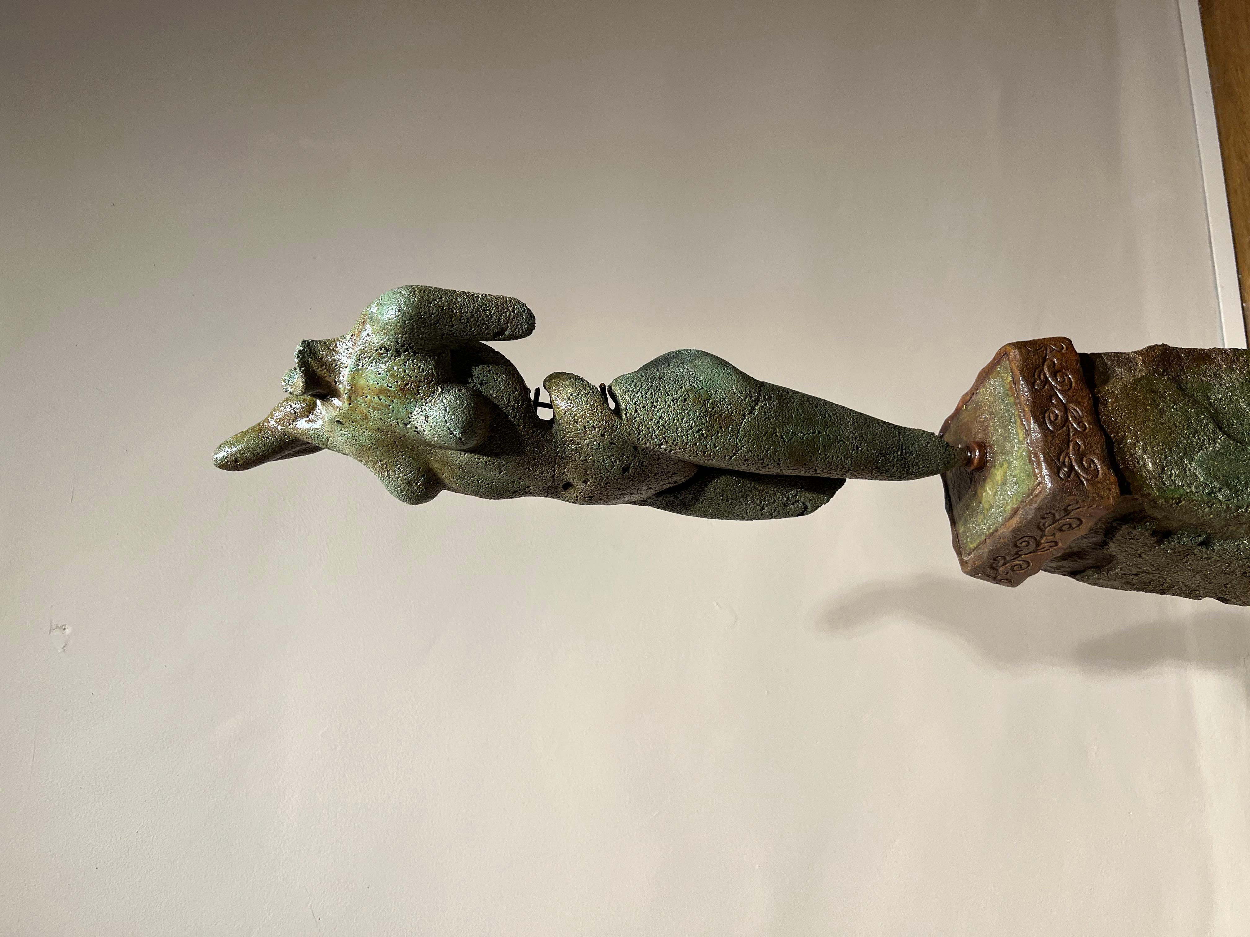 Athena, par Troy Williams, sculpture, ciment, vert, extérieur, intérieur, femme 4