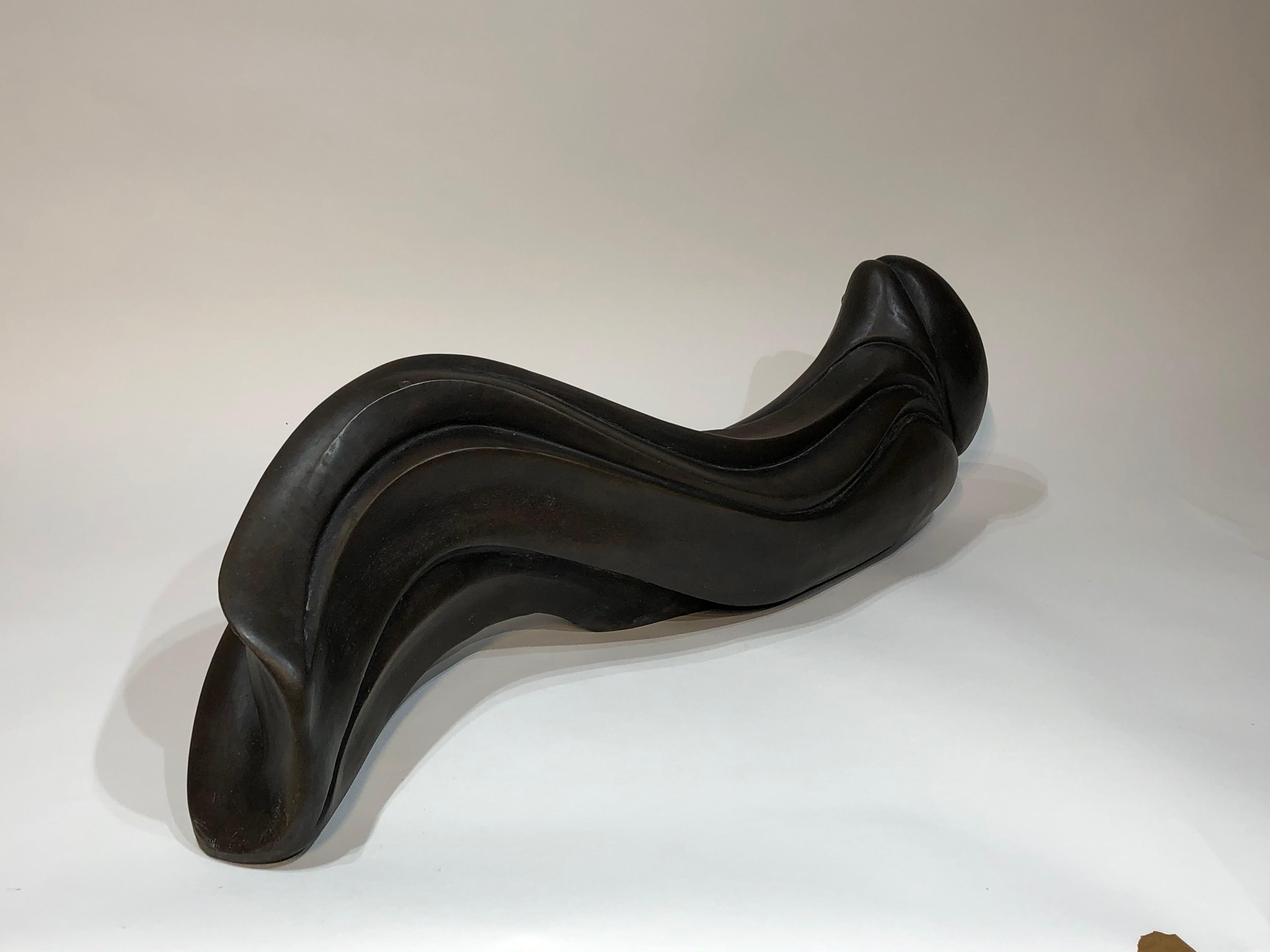 Elegance, by Troy Williams, bronze sculpture, reclining female figure, brown 5