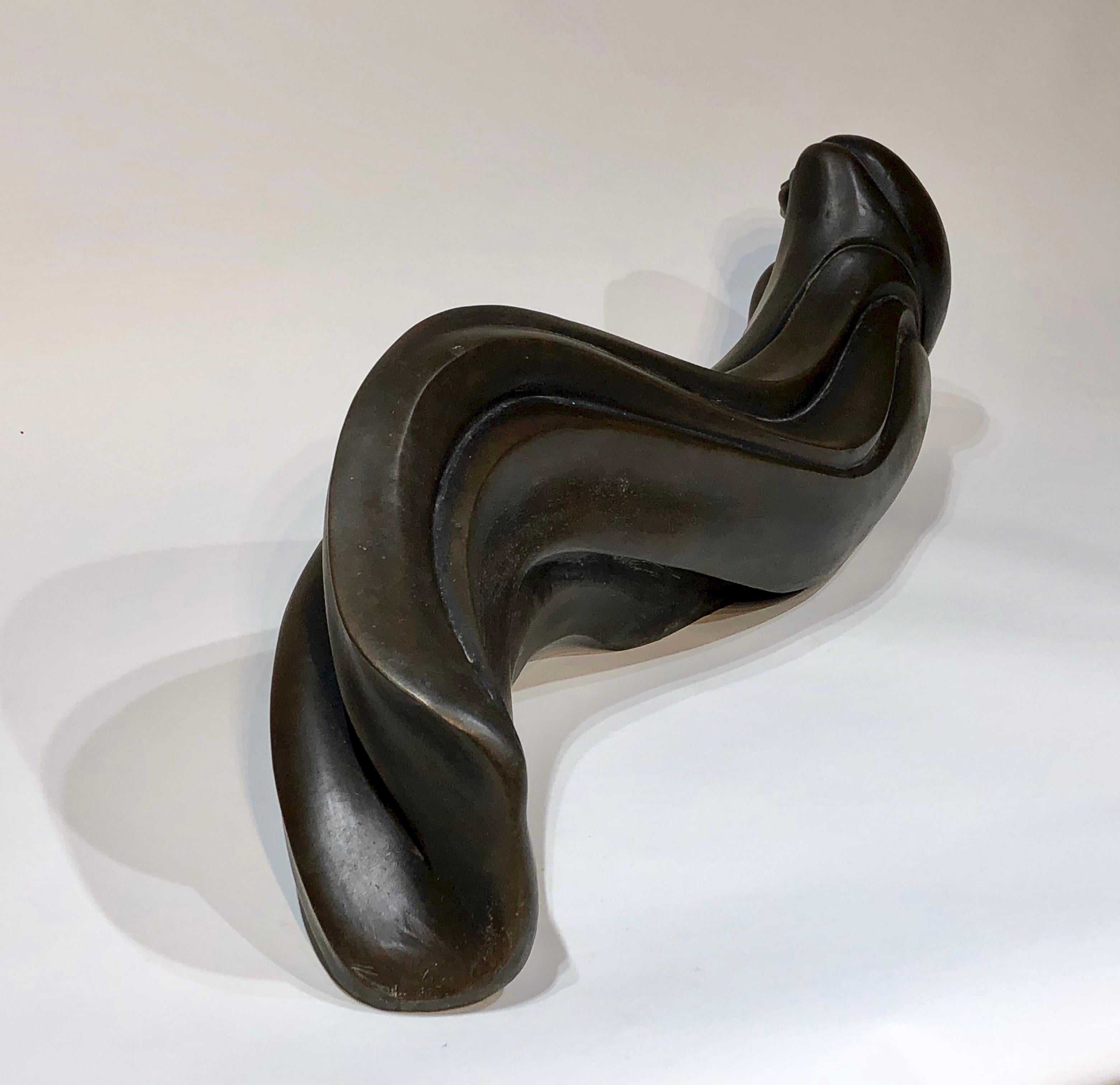 Elegance, by Troy Williams, bronze sculpture, reclining female figure, brown 6