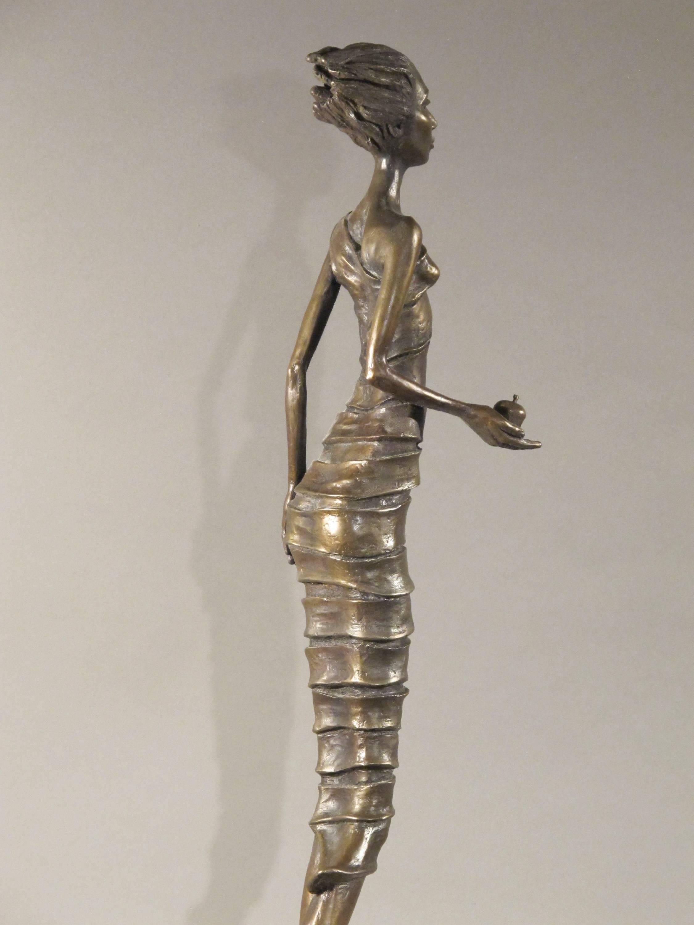First Bite, männliche Figur mit Apfel in der Hand, Erwachsene von Eden, Bronzeskulptur Williams im Angebot 3