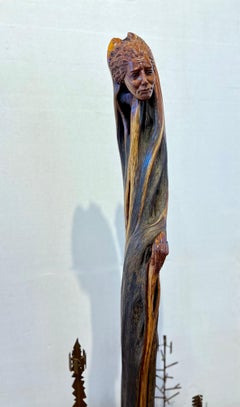 Mother's Tear, scultura di Troy Williams, legno, acciaio, astratta, figura