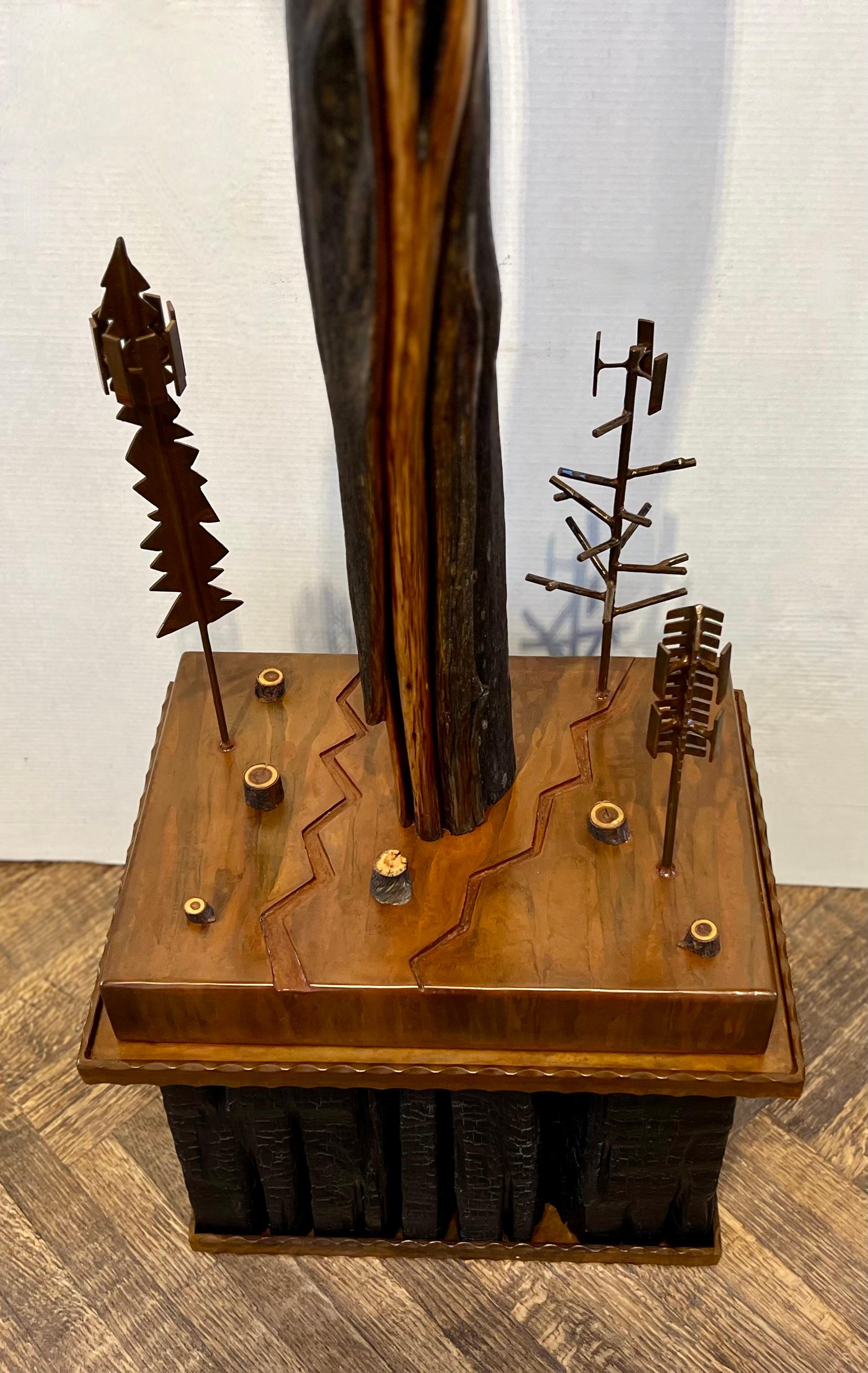 Mother's Tear, sculpture by Troy Williams, wood, steel, abstract, figure For Sale 3