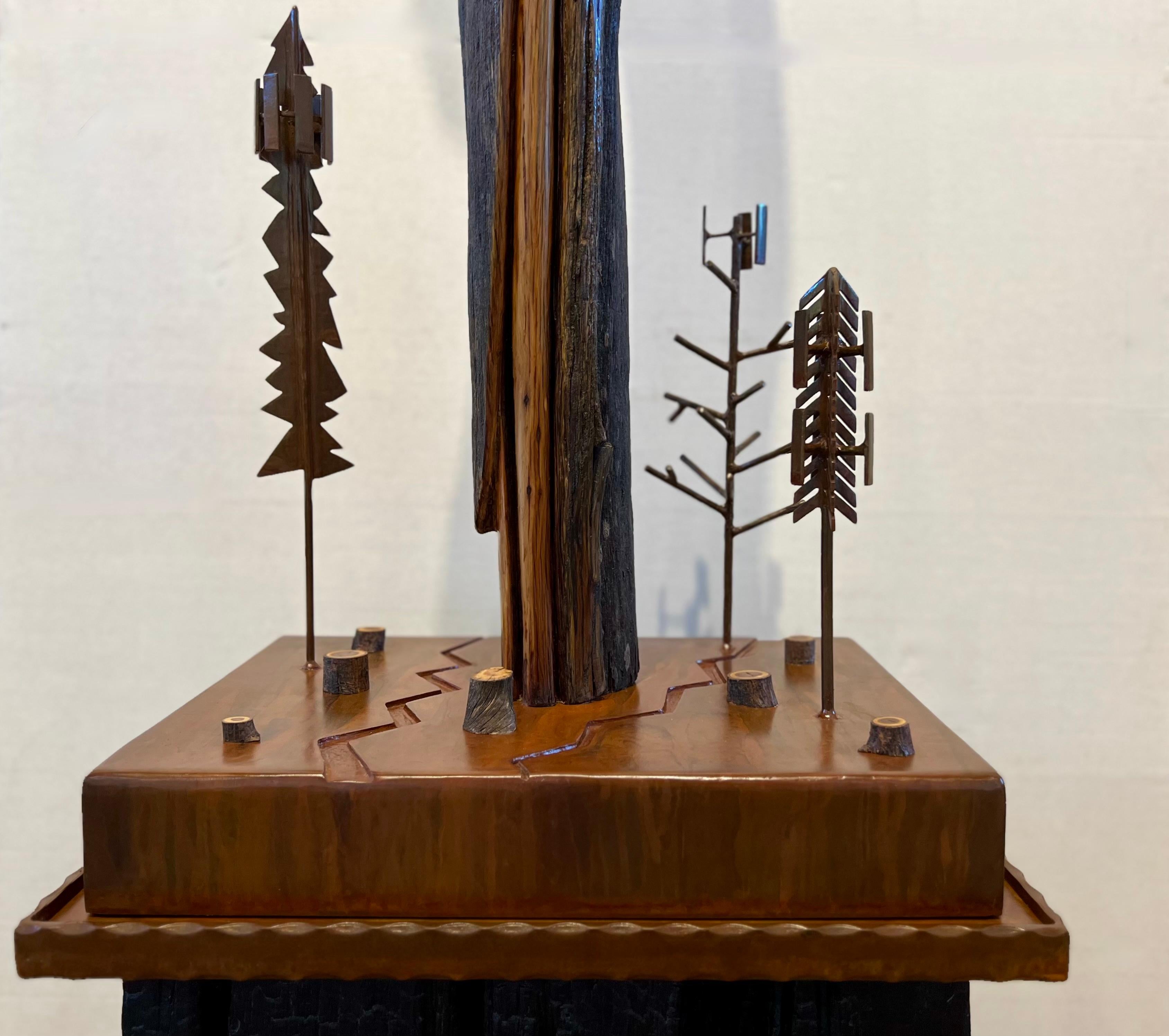 Mother's Tear, sculpture by Troy Williams, wood, steel, abstract, figure For Sale 4