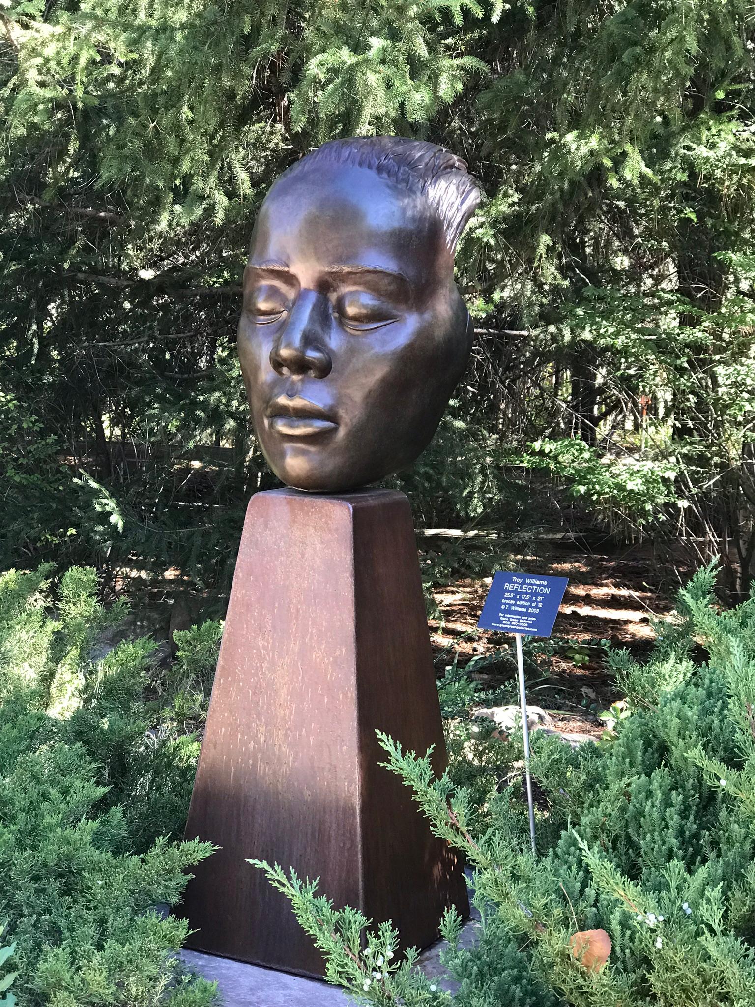 Reflections, bronze female bust sculpture contemplative peaceful Troy Williams For Sale 3