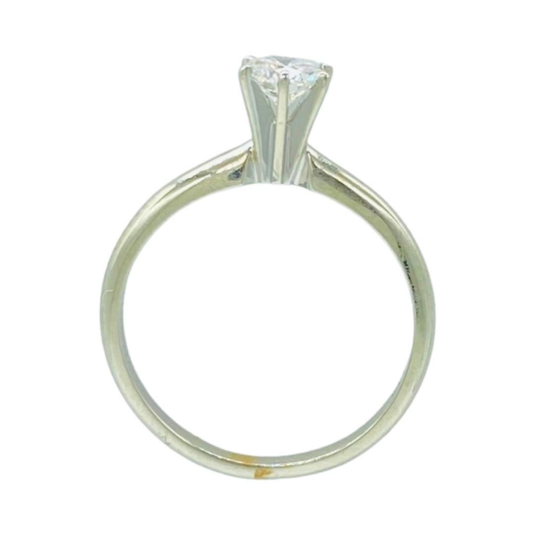 Tru-Joy Designer Bague de fiançailles en or blanc 14 carats avec diamant rond de 0,40 carat Pour femmes en vente
