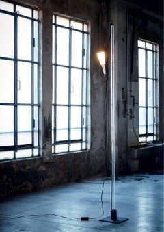 Truba Mouth Blown Murano Clear and Milk Glass Floor Lamp by Carlo Moretti
