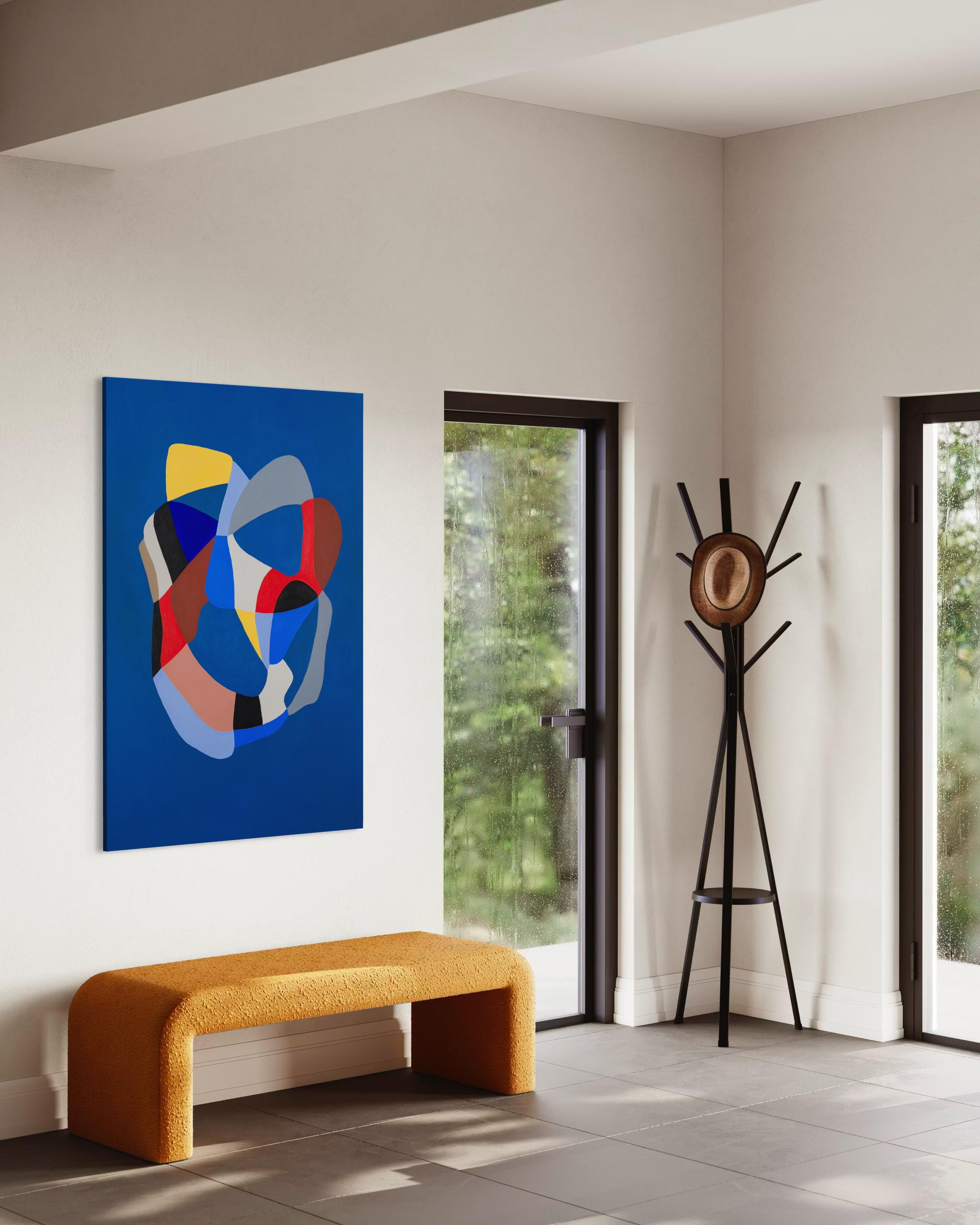 Criaturas. Composition abstraite Fond bleu - Painting de Trucco Florencia