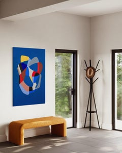 Criaturas. Abstrakte Komposition Blauer Hintergrund