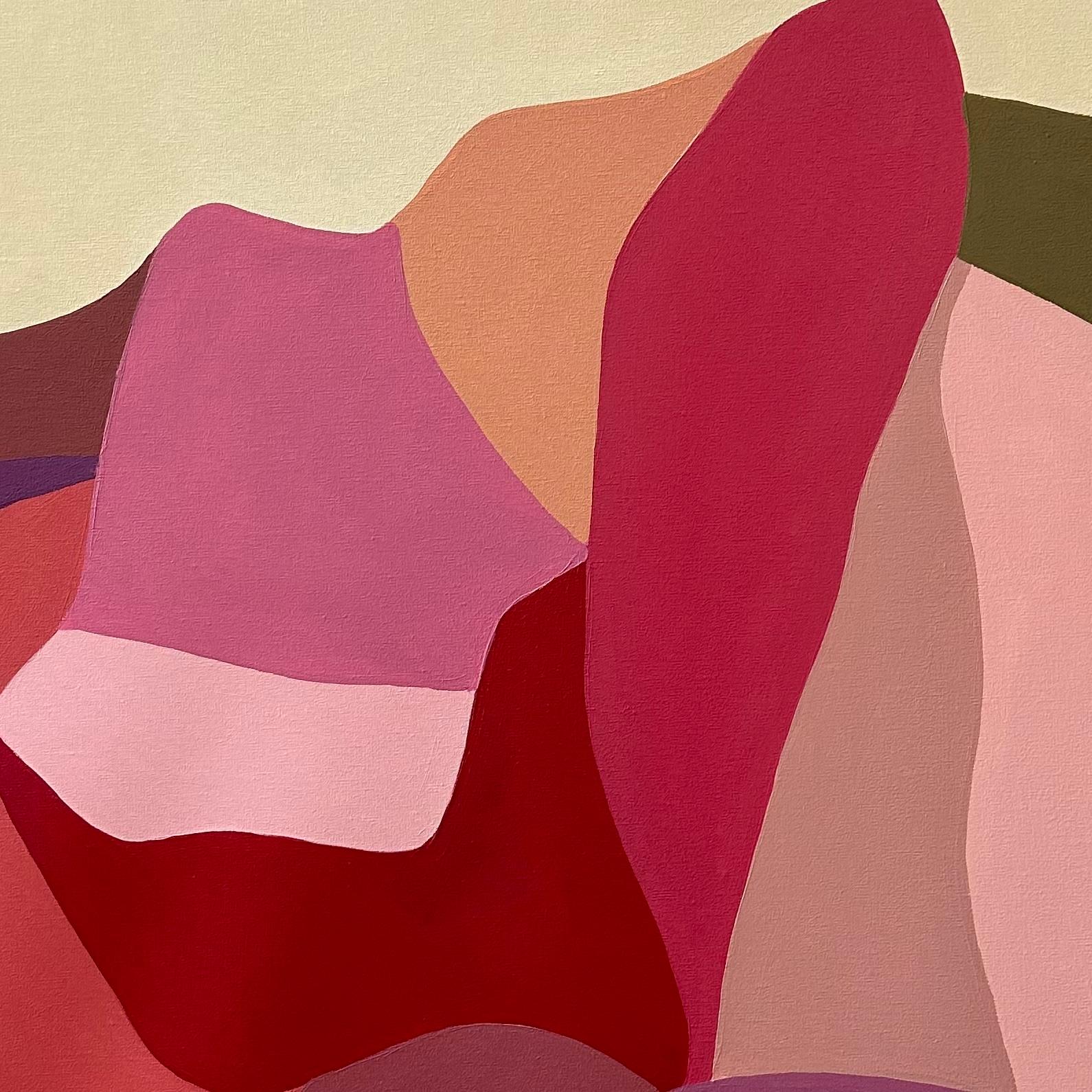 Paisajes Interiores, Rosa. 2023. Abstract, Oil on canvas - Brown Landscape Painting by Trucco Florencia