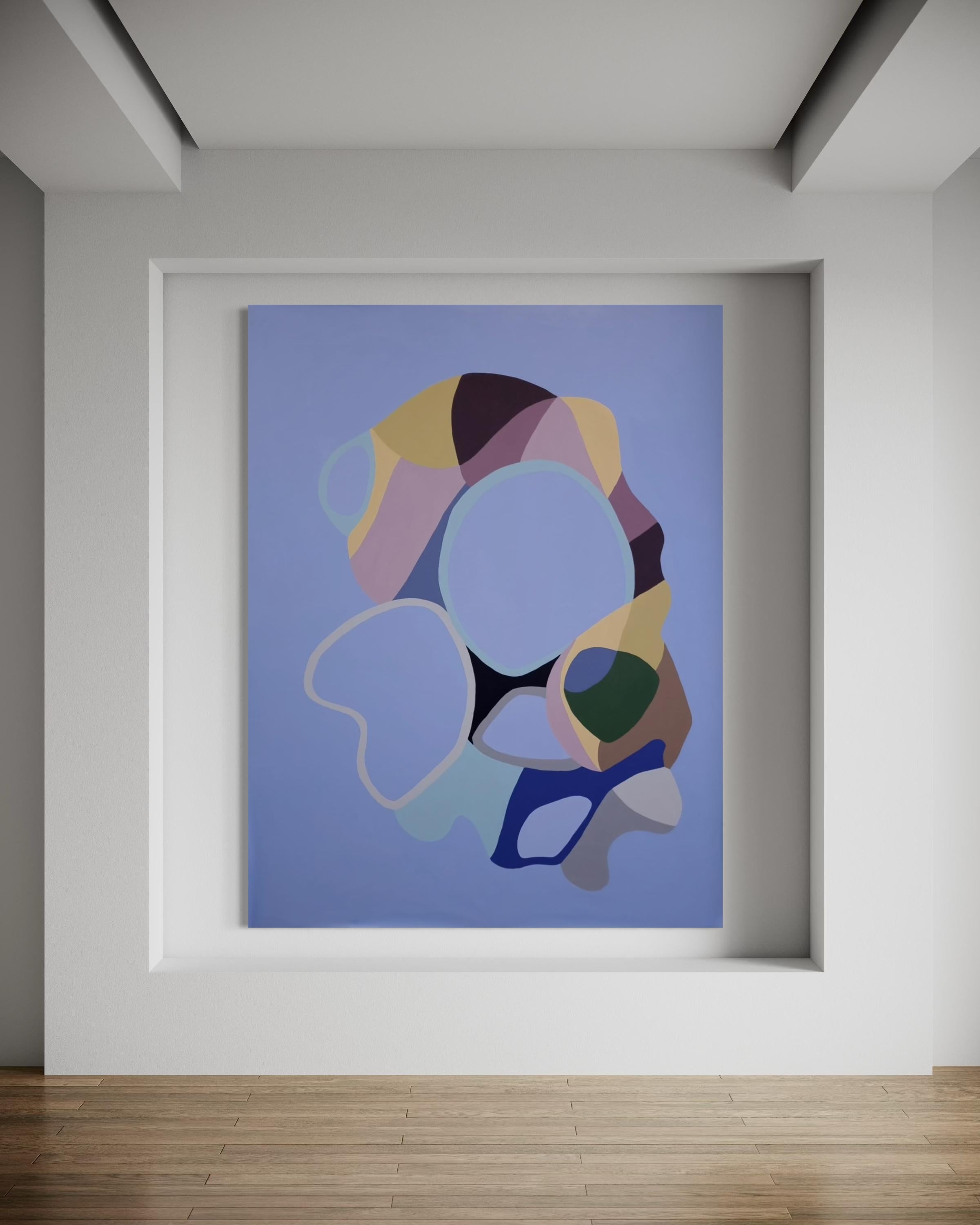 S/T. Serie Criaturas. 2022. Fondo azul claro. Gran formato - Abstract Painting Azul de Trucco Florencia