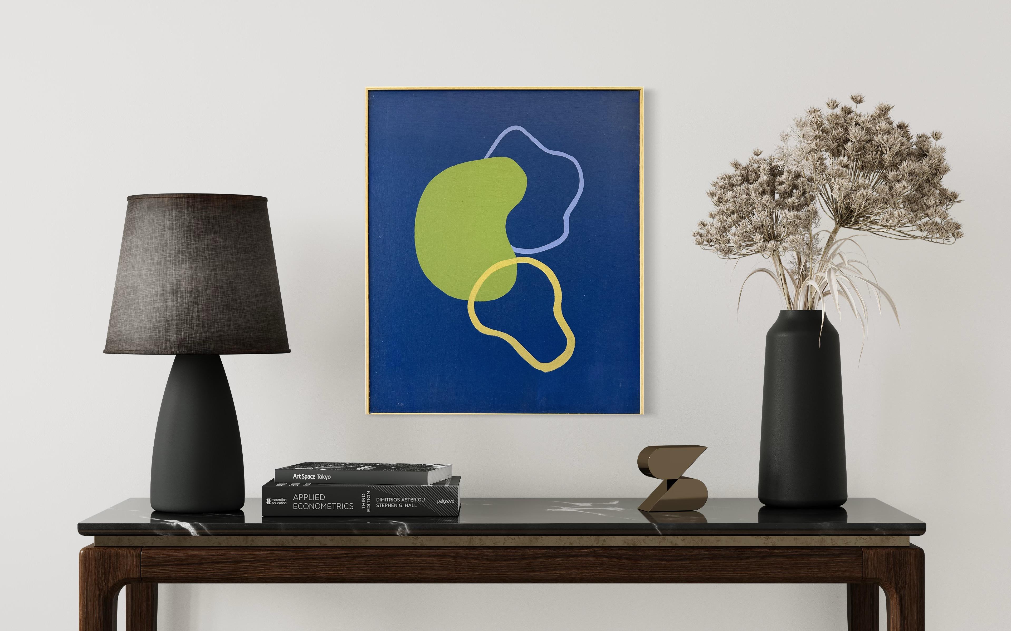 Simple Shapes. Blue Background 2022 - Abstract Painting by Trucco Florencia
