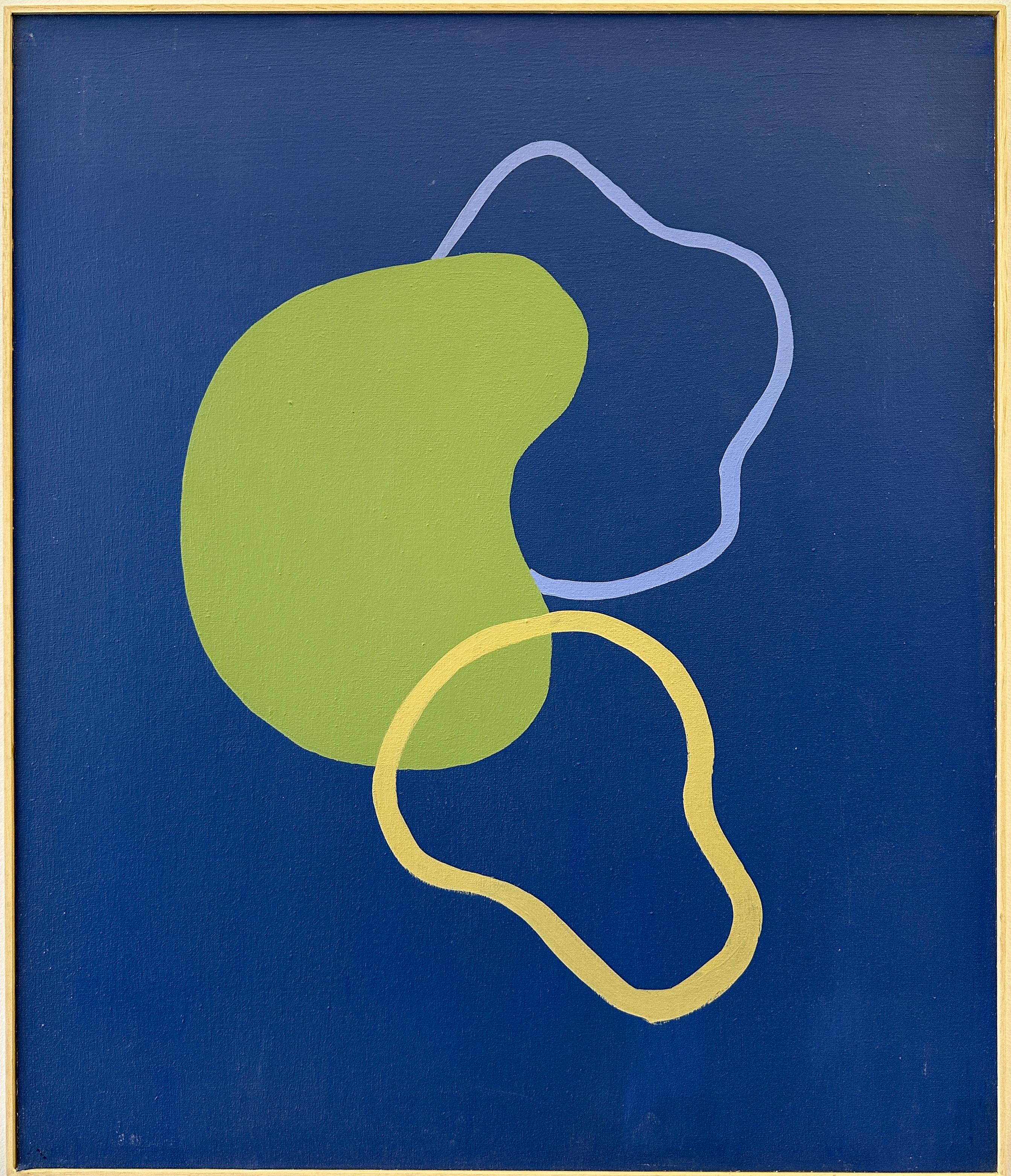 Trucco Florencia Abstract Painting - Simple Shapes. Blue Background 2022
