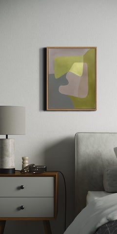 ST. 2023 Abstract Oil Painting, Muted Greens, soft pink and Grays, Unframed