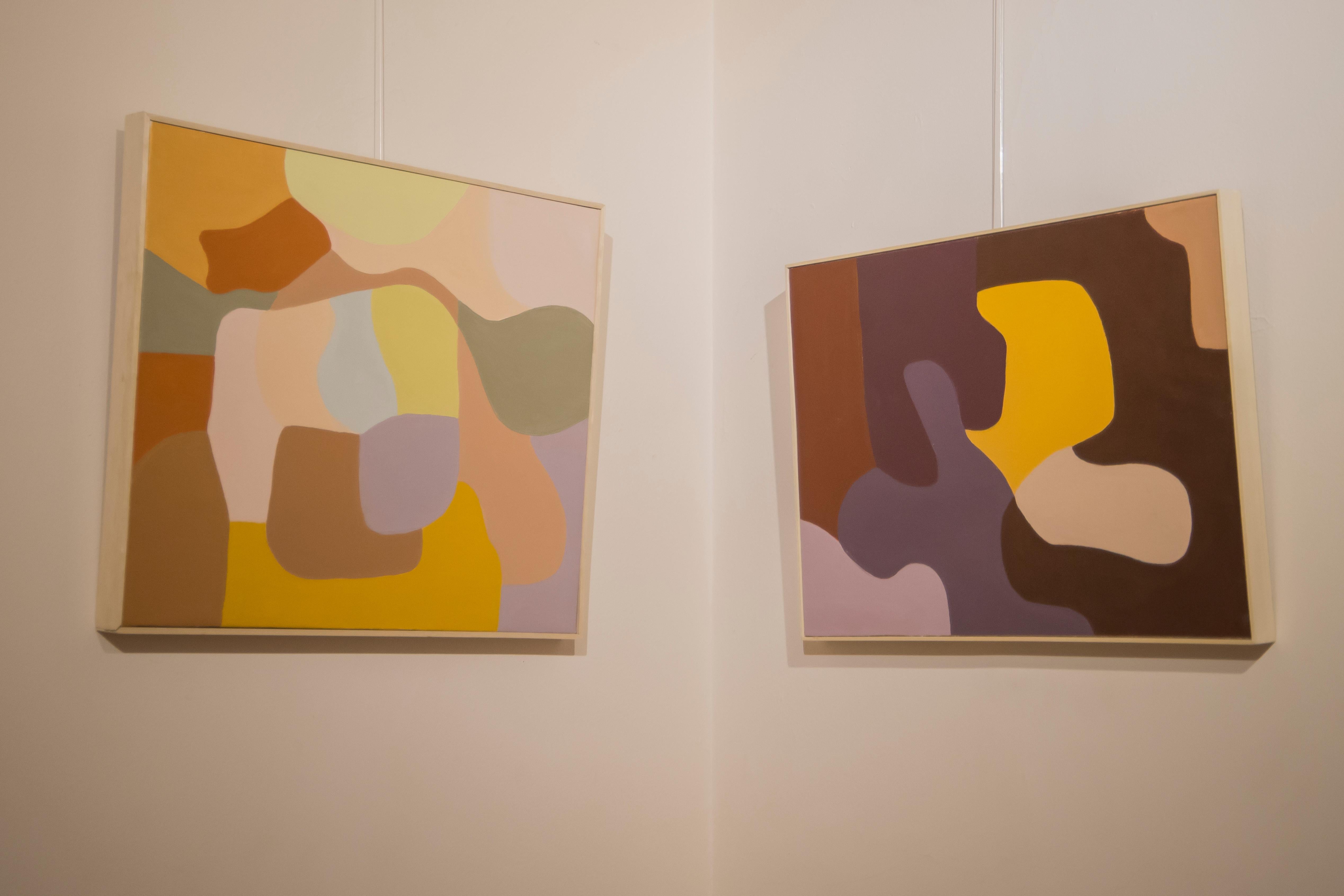 Unbetitelt 2024. Warme Töne. Zeitgenössische Kunstwerke. Gerahmt. (Braun), Abstract Painting, von Trucco Florencia