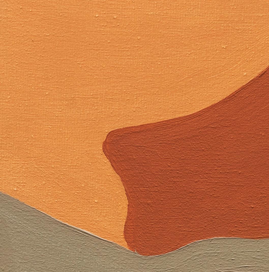 Un'opera d'arte astratta unica. Toni caldi. Palette morbida.