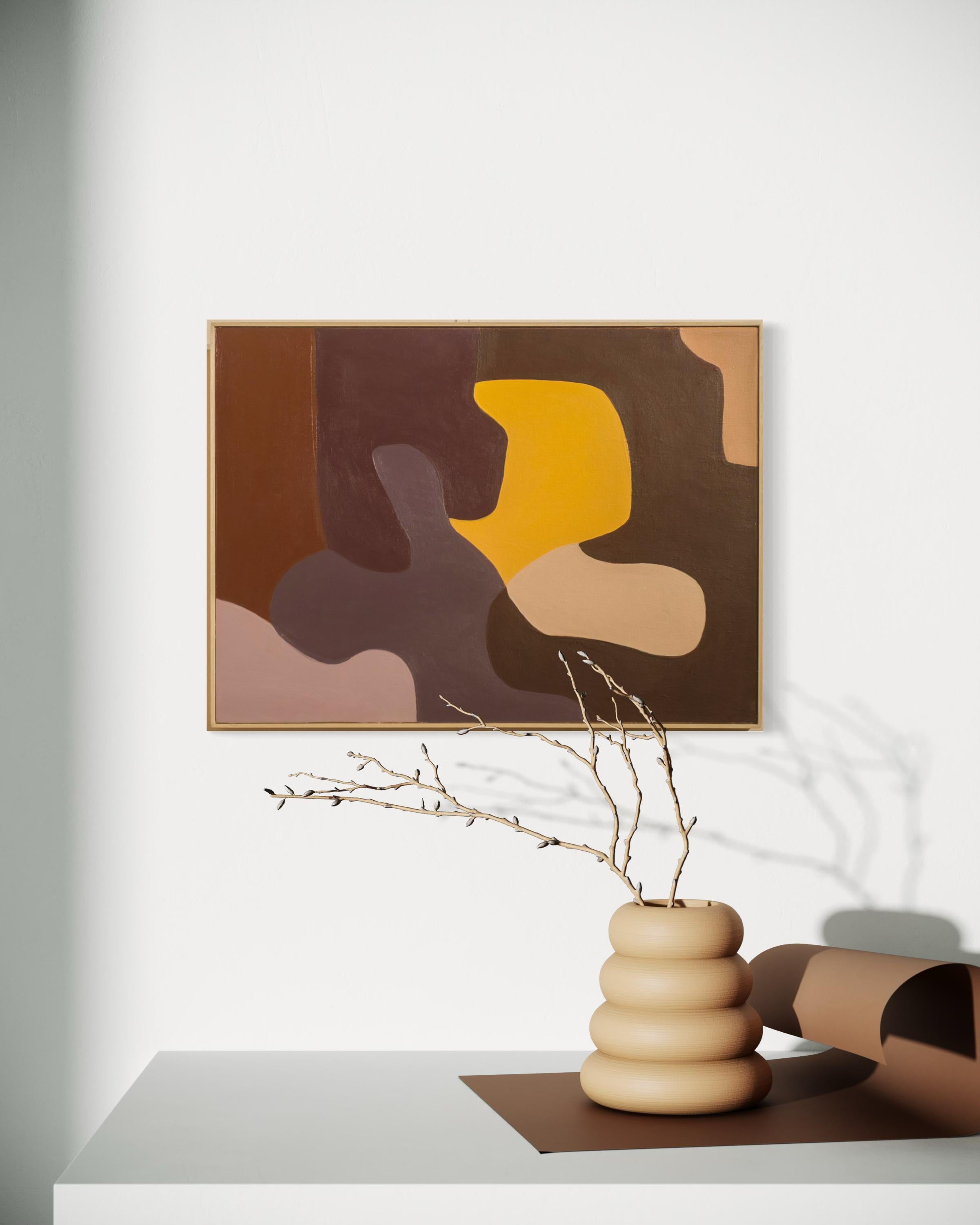 Untitled 2024. Warm tones. Contemporary artwork. Framed. For Sale 3