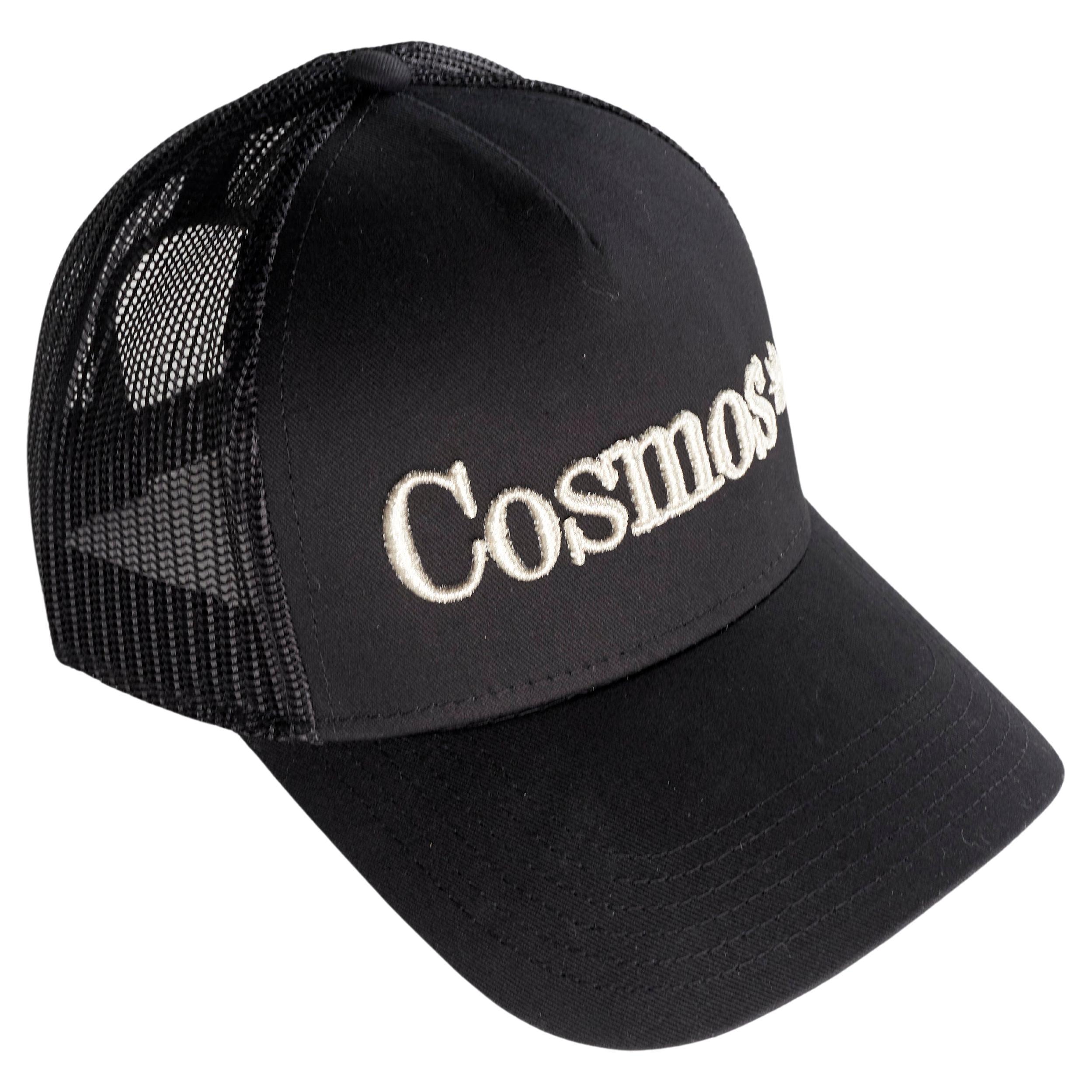 Trucker Hat Black Cosmos Silver Lurex Embroidery J Dauphin In New Condition In Los Angeles, CA
