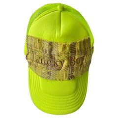 Trucker Hat French Silver Gold Lurex Tweed Text Lucky Boy J Dauphin