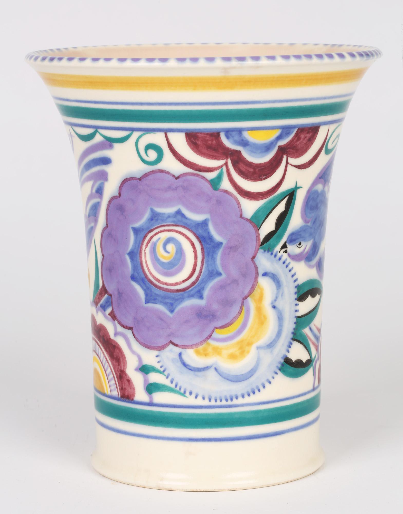 Truda Carter Poole Pottery Art Deco Bluebird Art Pottery Vase 3
