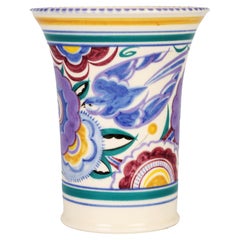 Truda Carter Poole Pottery Art Deco Bluebird Art Pottery Vase